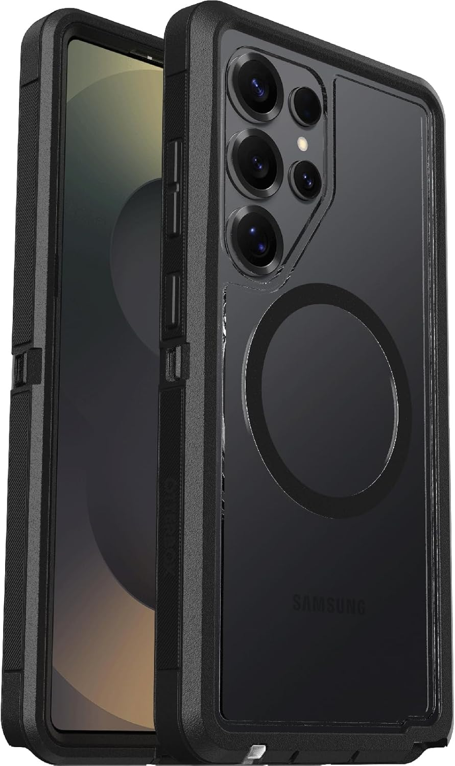 Otterbox Defender Series XT Clear Case with Magnets for Samsung Galaxy S25 Ultra, Shockproof, Drop Proof, Ultra-Rugged, Protective Case, 7X Tested to Military Standard, Clear/Black image number 5