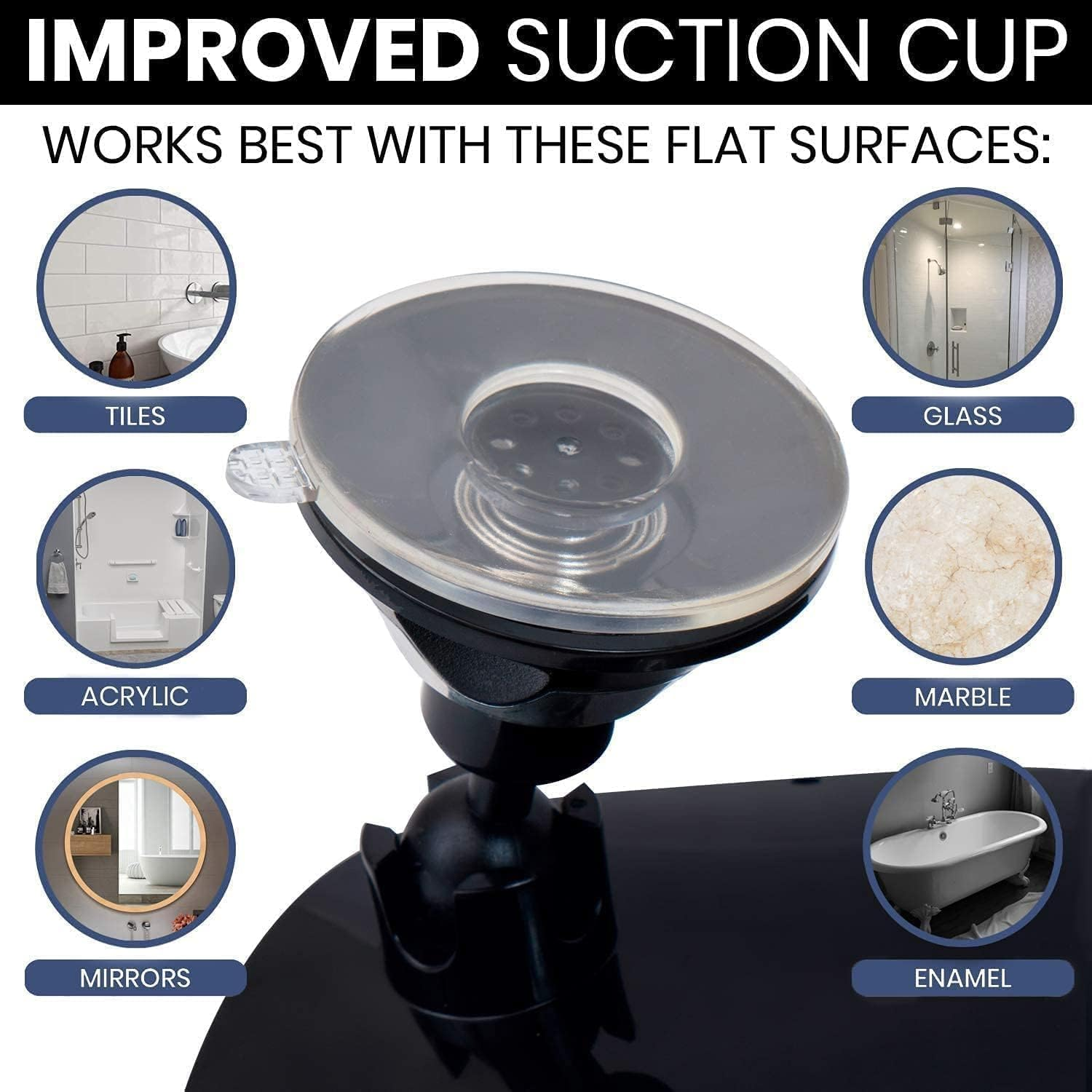 2018 Shatterproof Fogless Shower Mirror for Shaving with Razor Holder and Superior Sticky Suction-Cup, 20Cm Diameter (Including Frame) image number 5