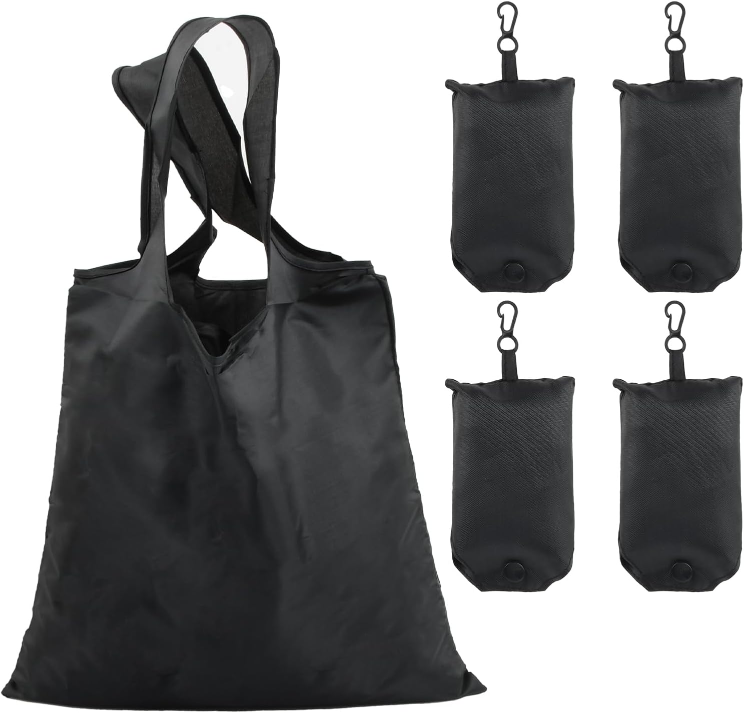 4 Pcs Shopping Bag Foldable Washable 48 * 36.5Cm, Durablen and Lightweight Shopping Bags, Eco Tote Handbag, Shopping Waterproof Tote Bag Black, Reusable Shopping Bag for Daily Grocery image number 1
