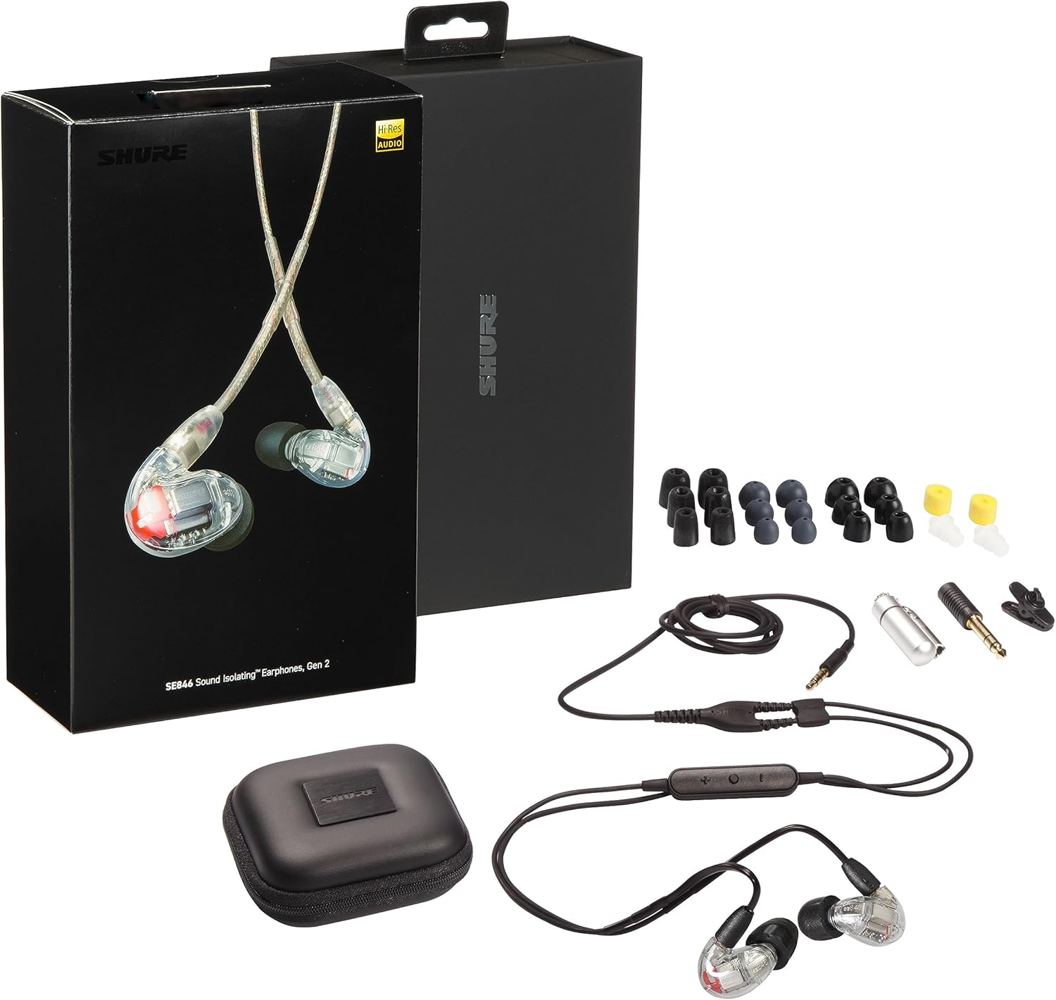Shure SE846 Wired Sound Isolating Earphones Gen 2, Secure In-Ear Earbuds, High-End Professional Sound, Hi-Def Four Drivers, Upgraded Sound Filters, Durable Quality, Customizable Frequency - Clear - Jade image number 3
