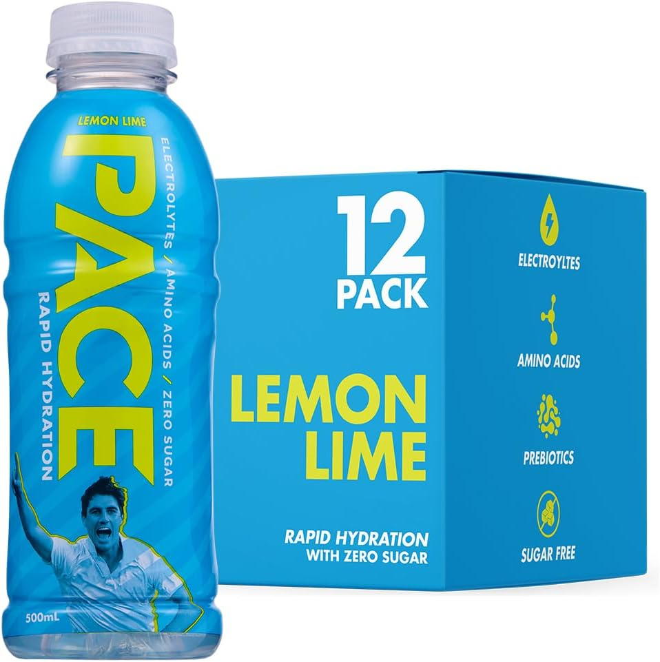 Pace Rapid Hydration &ndash; Lemon Lime &ndash; Natural and Zero Sugar &ndash; 12 X 500Ml Bottles