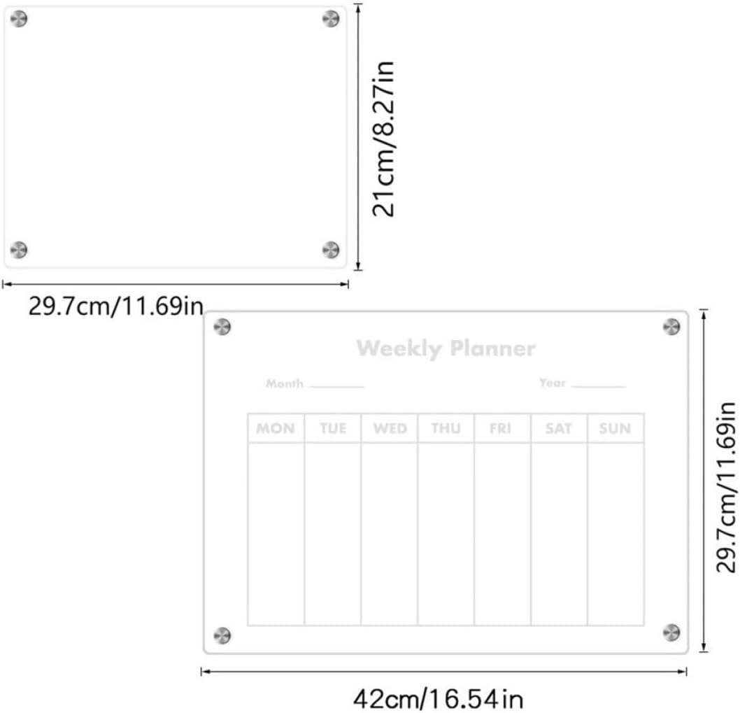 BUTIFULSIC 1 Set Dry Erase Board for Fridge Board Magnetic Fridge Magnetic Planning Board Schedule Writing Board Small Dry Erase Boards Fridge Board Refrigerator Kitchen Supplies A4 Acrylic image number 4