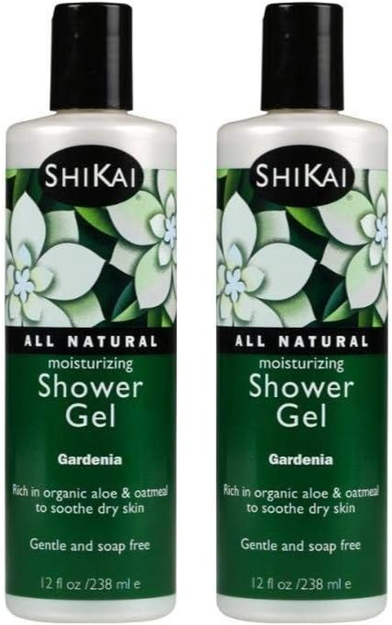 Shikai All Natural Moisturising Shower Gel, Gardenia, 350Mls (Pack of 2) image number 1