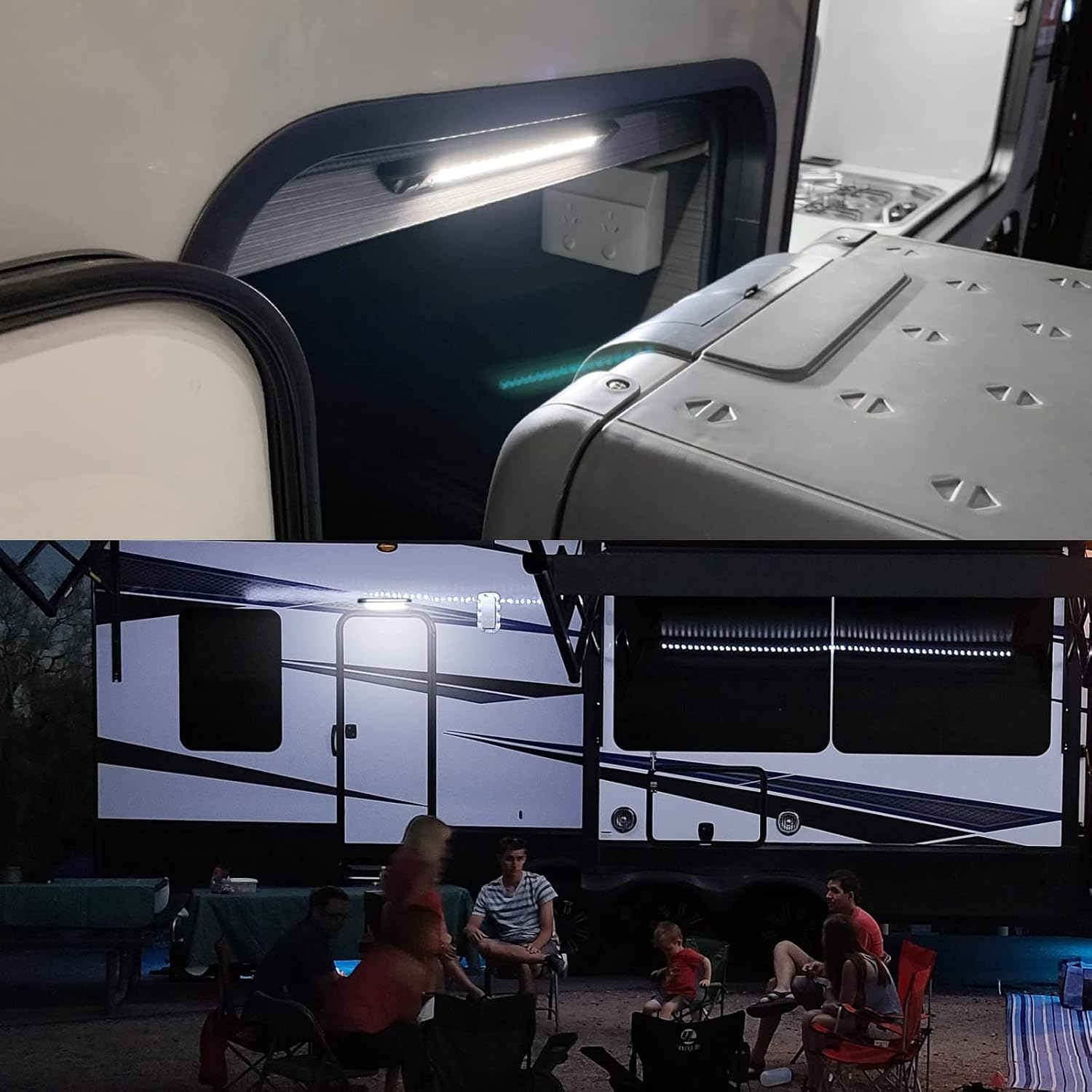 Dream Lighting Caravan Awning Exterior LED Light Black 12V Campervan Motorhome RV Boat Marine Camping Strip Bar Lighting Waterproof IP65 image number 6