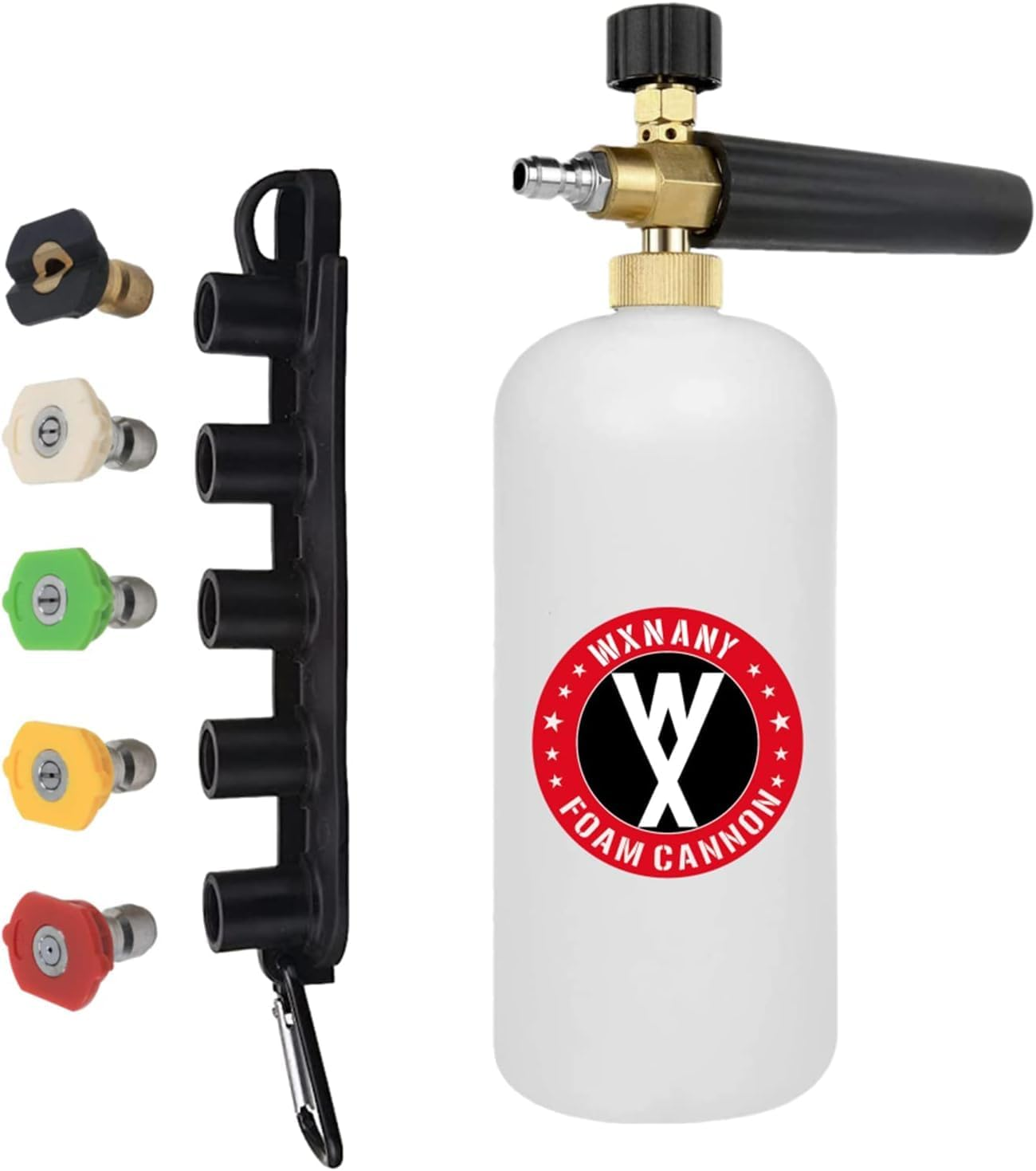 WXNANY Pressure Washer Foam Cannon with 1/4&rdquo; Quick Connector 5 Tips and Holder 1 Liter Bottle image number 5