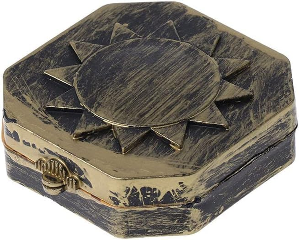 Metallic Compass Ornament, Nautical Compass Pirate Captain Costume Ornament Halloween Party Cosplay Decoration Design Accessories Props,Adult' Costumes image number 1