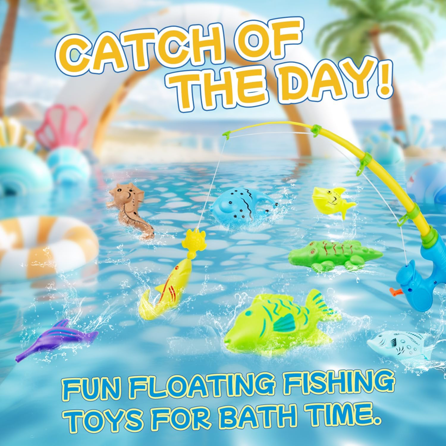 Shark Bath Bombs for Kids with Surprise Fishing Toy Set, 8 Fun Exploding Bath Balls & 9 Fishing Toys, Natural Handmade Organic Bubble Bath Fizzies, Ideal Birthday Holiday Boys Girls