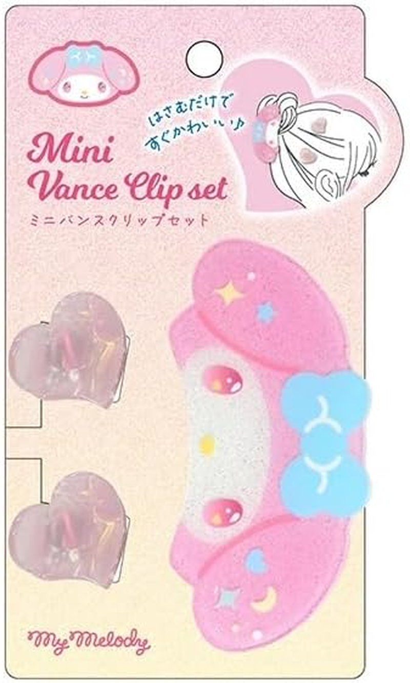 Morimoto Sangyo RM-8493 Mini Hair Clip Set, Sanrio My Melody H1.8 X W3.5 X D1.6 Inches (4.5 X 9 X 4 Cm) image number 1