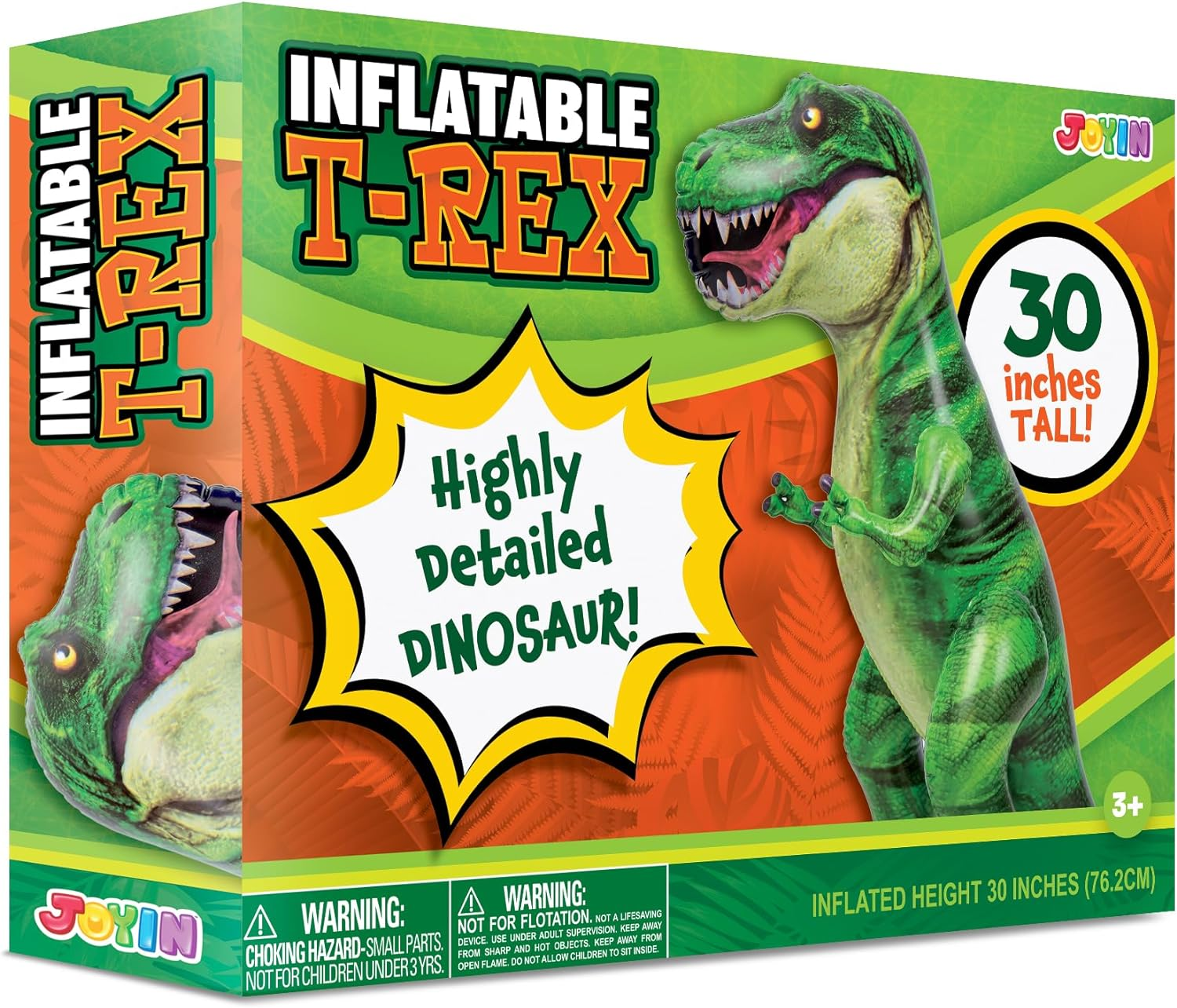 JOYIN 30&rdquo; T-Rex Dinosaur Inflatable, Tyrannosaurus Rex Inflatable Dinosaur Toy for Pool Party Decorations, Dinosaur Birthday Party for Kids and Adults image number 3