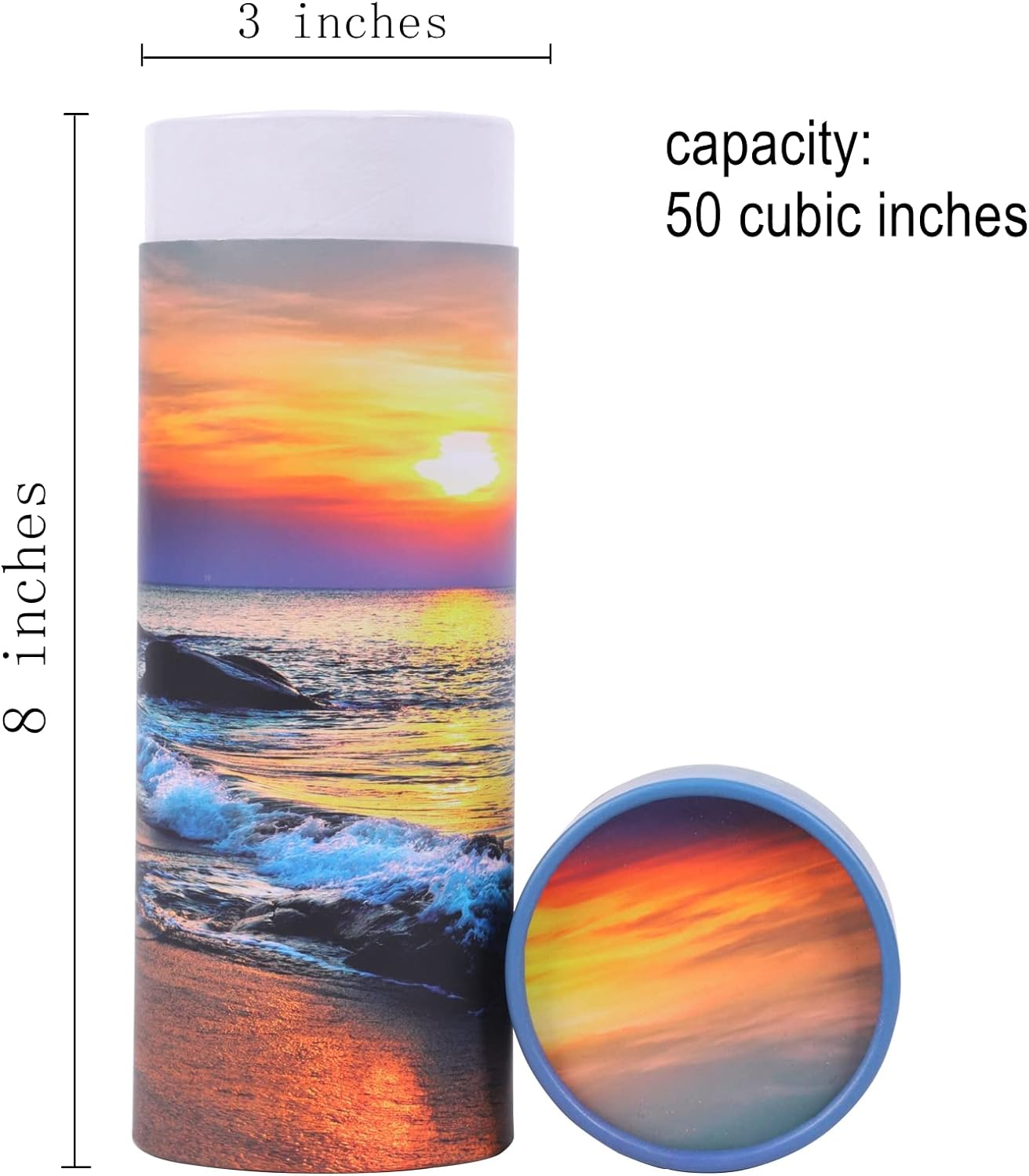 Ocean Sunset Scattering Urn &ndash; Biodegradable Scatter Tube for Ashes - Cremation Urn for Adult Ashes (Small) image number 5