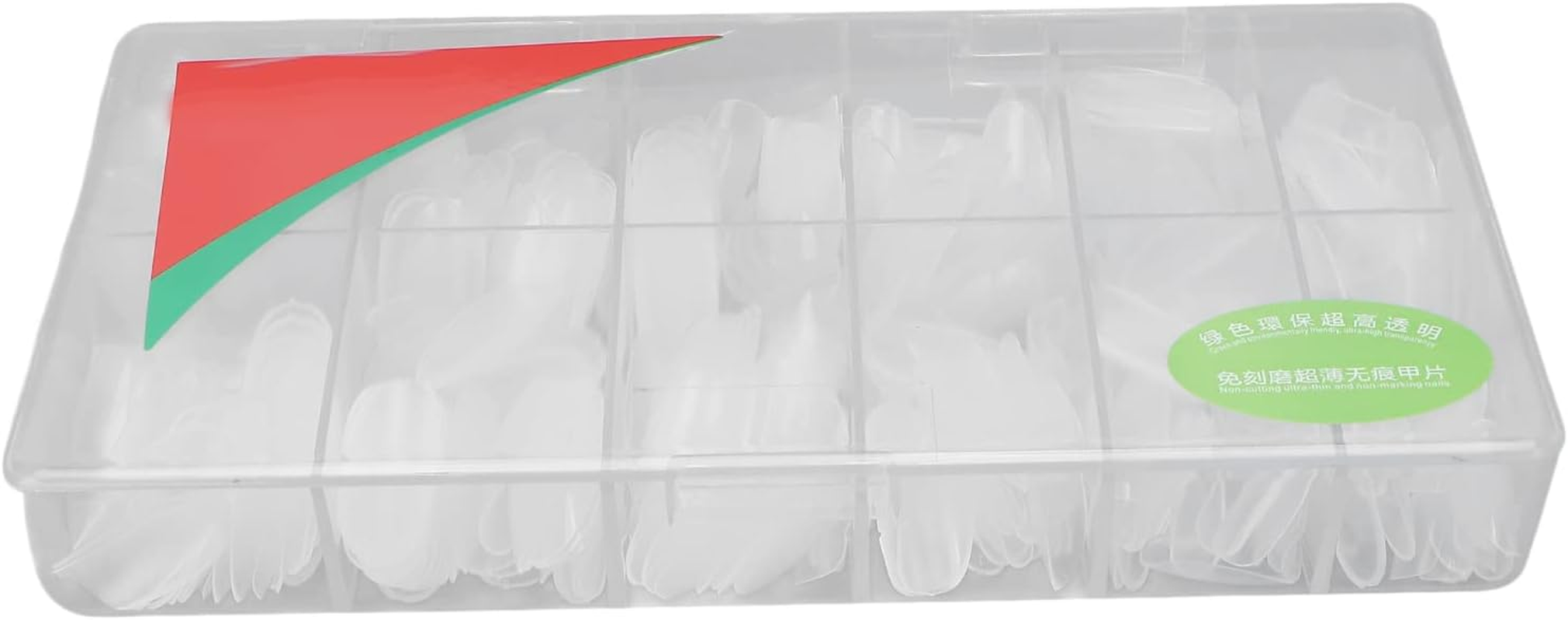 Long False Nails Easy to Cut 12 Sizes 504 Pieces Full Cover Clear False Nail Tips Banquet Oval Shape for Home Use image number 2