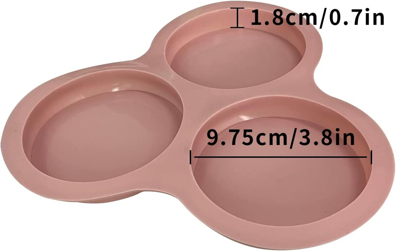 KVZVK Reusable Egg Pan for Air Fryer - 3 Cavity Non-Stick Baking Pan, Hamburger Bun Mold, Accessory image number 3