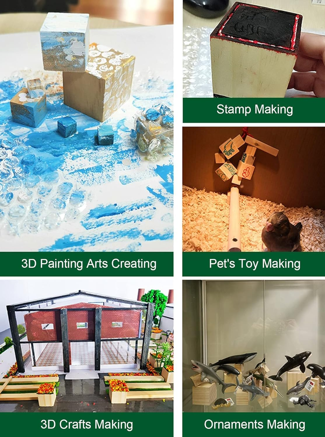 Miners2000 30 Pack 2 Inches Unfinished Wooden Cubes Wooden Blocks - Great for Crafts Making image number 2