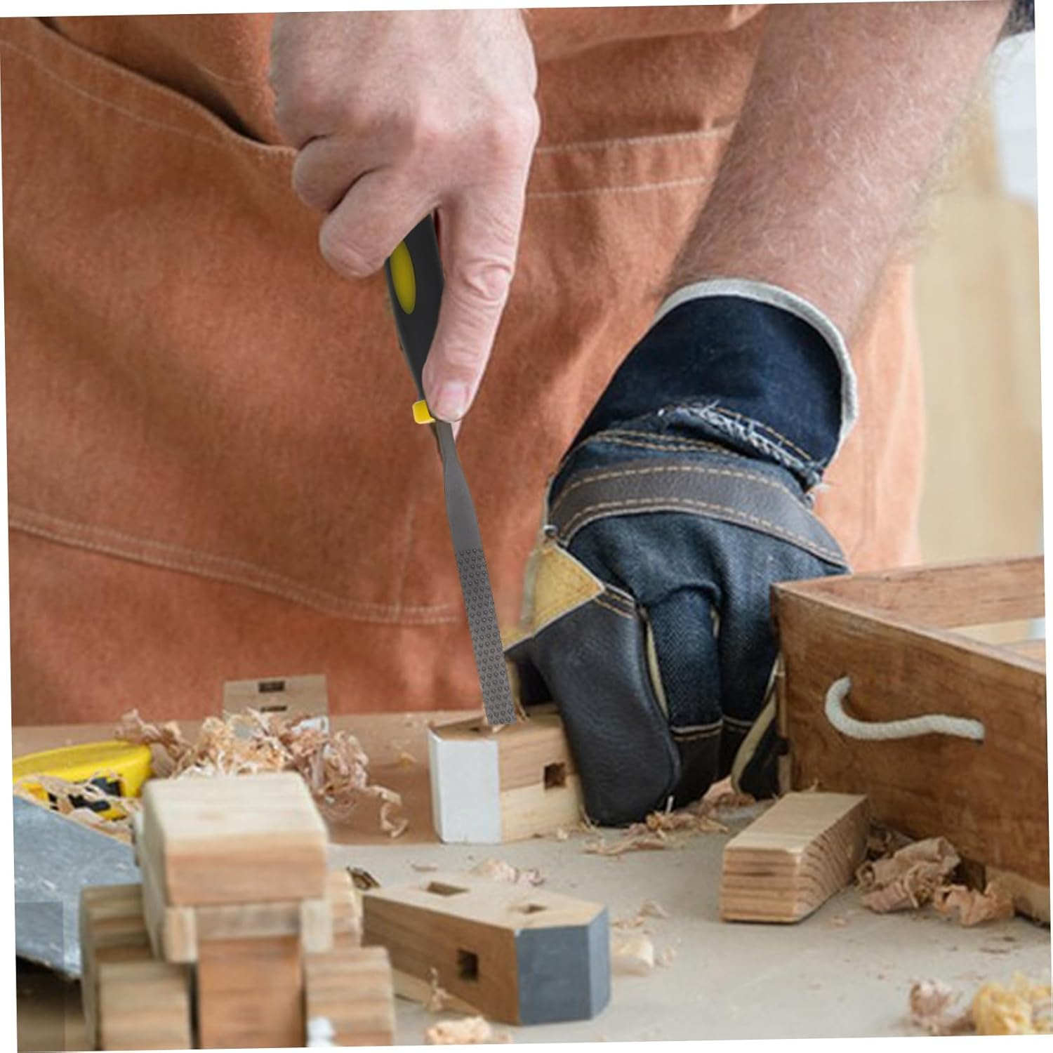 Mini Wood Rasp File Set 6Pcs 140X3Mm Wood Rasp Tool with Comfortable Grip Handles for Precision Woodworking and Crafting image number 5