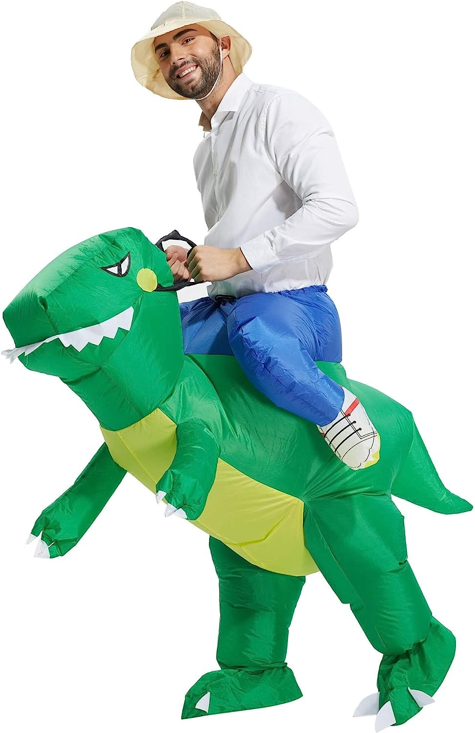 LUVSHINE Inflatable Dinosaur Costume Ride on Green T-Rex Costume Adult Halloween Costumes for Party, Gifts image number 2