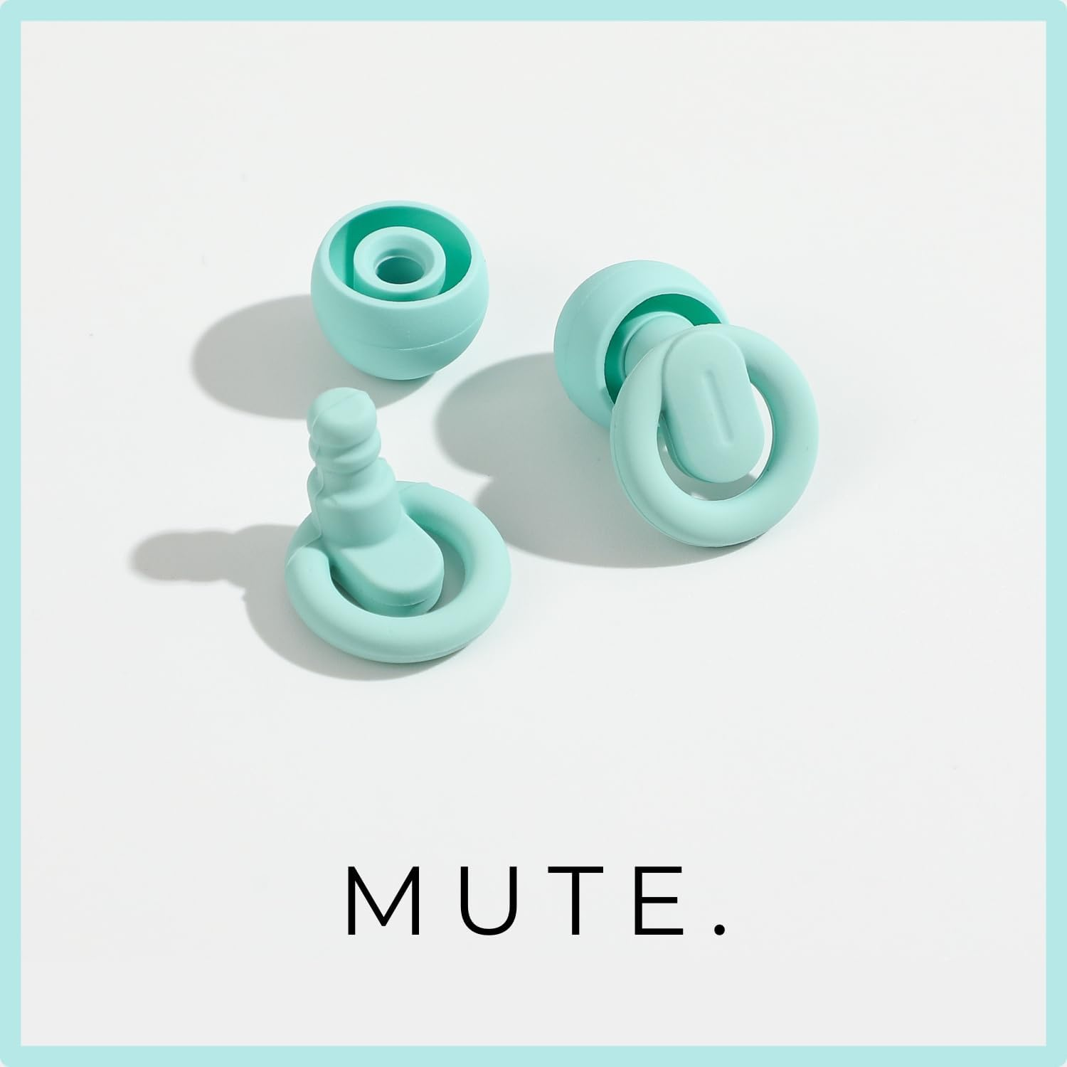 Mute.Produkten - Ear Plugs - Noise Reduction & Cancelling - SNR 33Db - Suitable for Sleep, Work, Travel, Flying, Music Concerts & More (Light Blue, One Size) image number 5