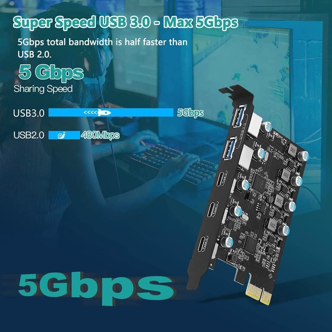 Aribrnten Pcie Expansion Card to 5 Port (3X USB C,2X USB 3.0-A) PCI Express Expansion Card for /8/7 and OS 10.8.2 image number 4