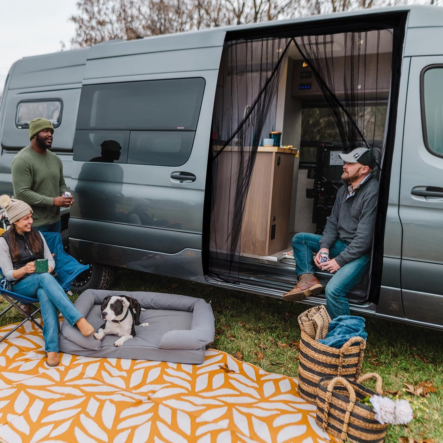 ZATOOTO Van Bug Screen Magnetic Side Sliding Door Van Mesh Screen Curtain Easy to Install and Remove, Universal Magnetic Fly Screen for Mercedes Sprinter Motorhome Campervan, 83"(H) X 59"(W) image number 2