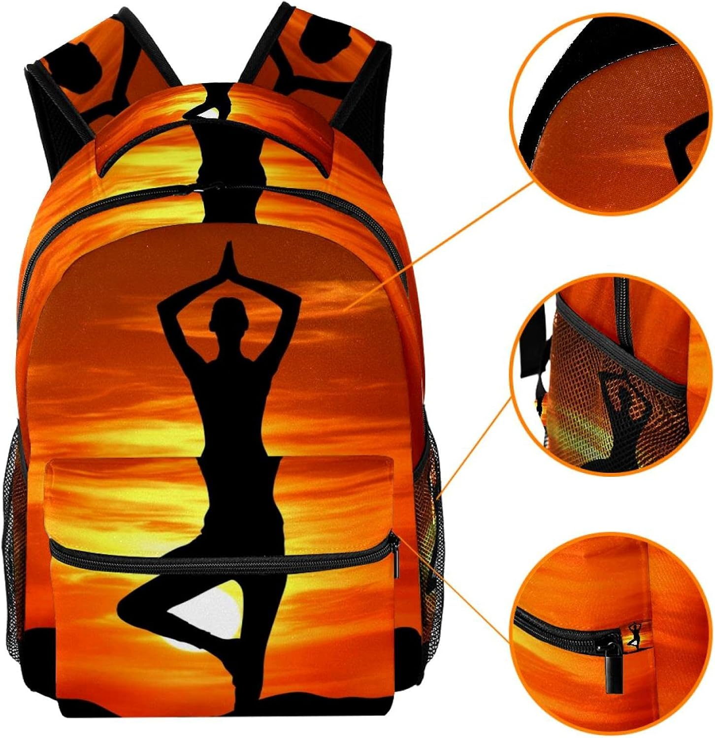 Yoga Backpack Students Shoulder Bags Travel Bag College School Tote Backpacks image number 5