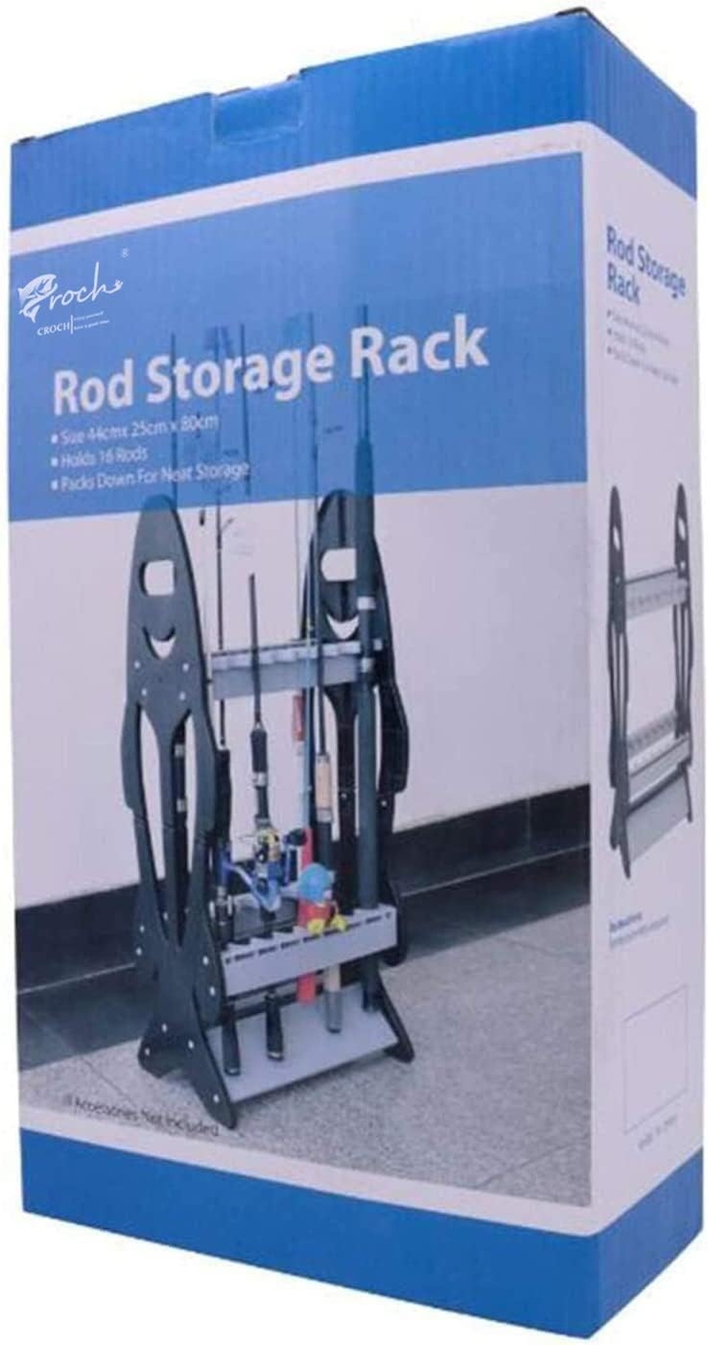 16 Fishing Rod Holder Storage Rack, Fishing Pole Stand Garage Organizer Holds Any Type of Rod or Hiking Sticks Keep It Steady image number 6