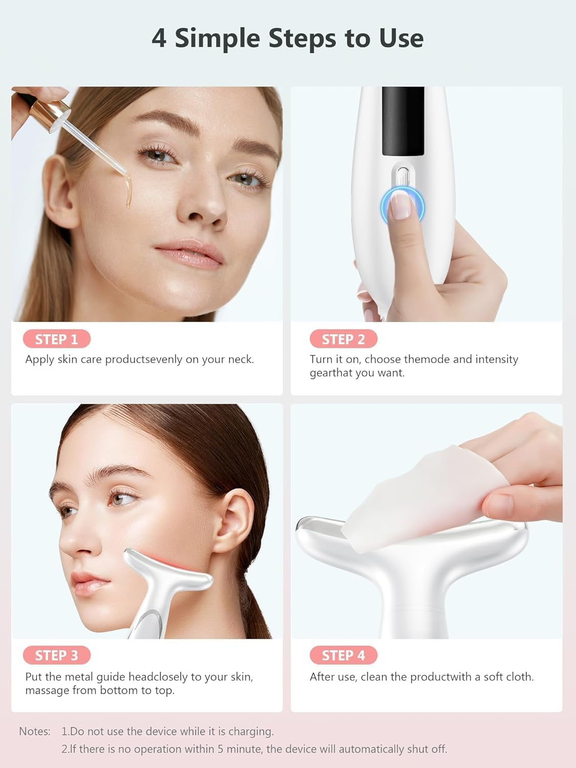 Jiaozoum Face Lifting Device Facial Massager, Electric Skin Lift Beauty Machine with 5&deg;C Cooling Head - 45&deg;C EMS Microcurrent Massage 6 Modes, Face Sculpting Device Anti-Wrinkle Tightening Eye Body image number 1