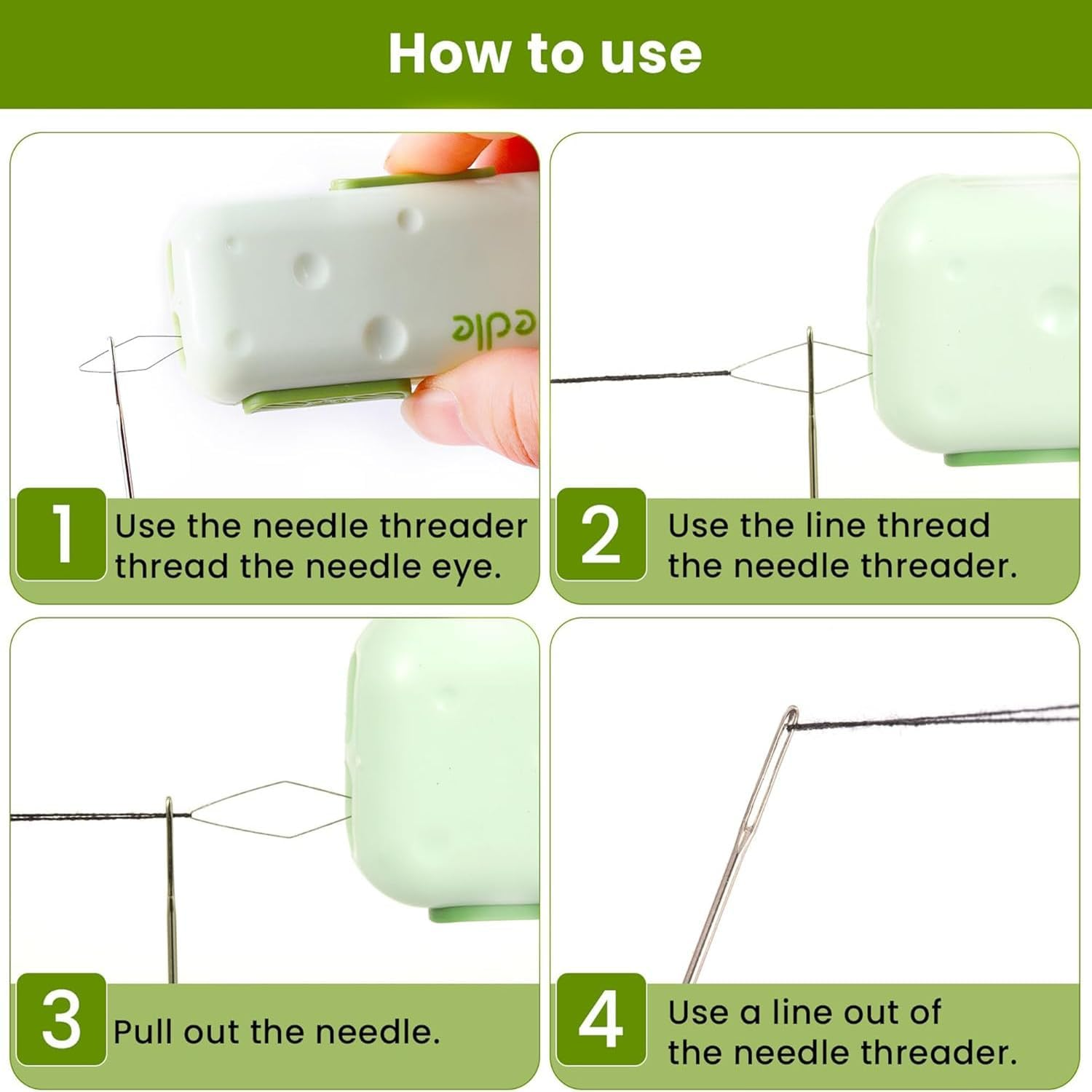 New Upgraded 3-In-1 Automatic Needle Threader, Seam Ripper & Magnetic Needle Box Quick Sewing Kit for Hand Sewing, Embroidery & Crafts image number 6