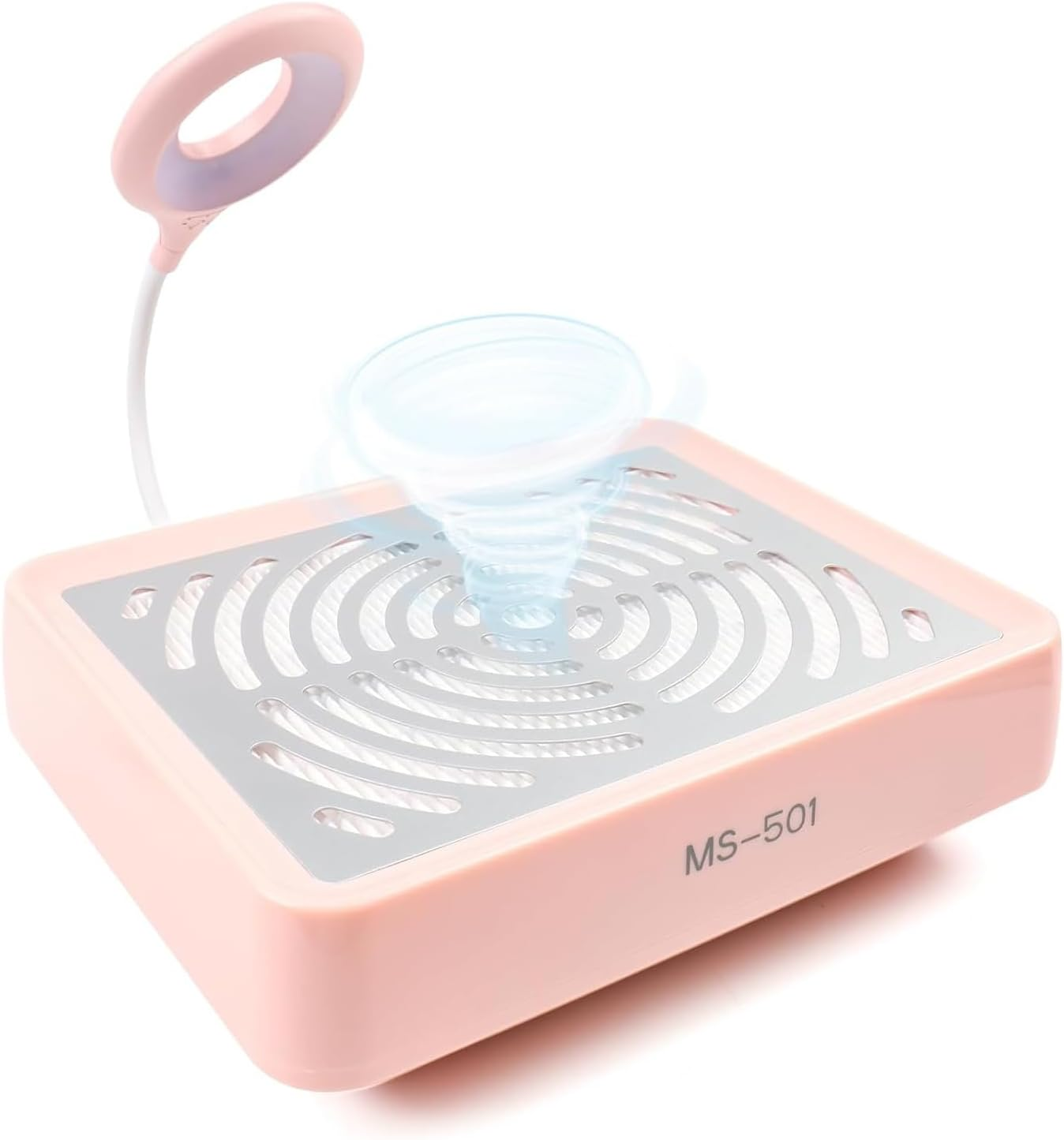 Bouzaak Nail Dust Collector with LED Light,40W Nail Vacuum Dust Collector Nail Dust Fan for Nail Tech