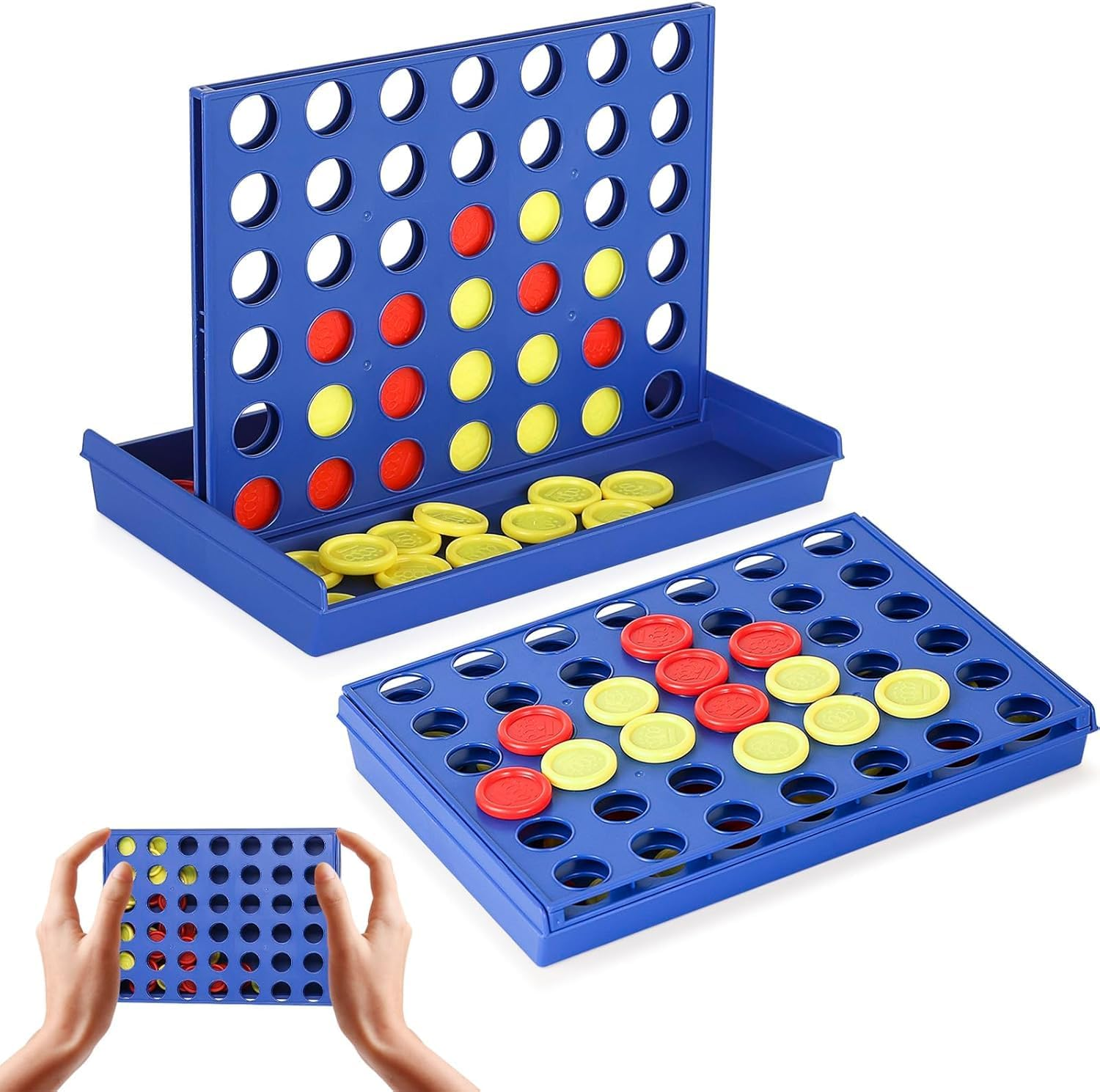 DWYYWSM Connect 4 Board Game, 2 Players Connect Classic Game Travel, Mini image number 3