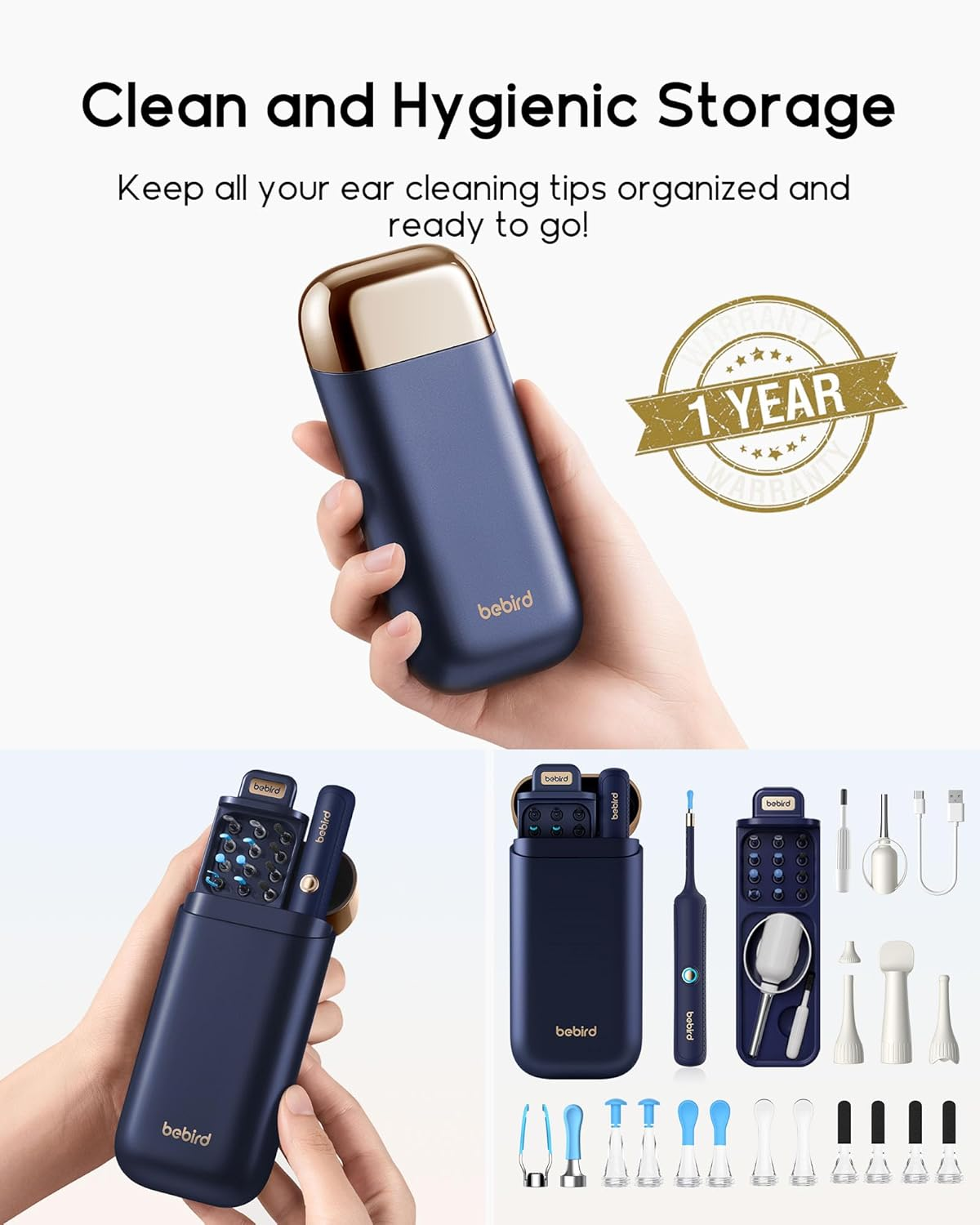 Bebird Earsight plus Ear Cleaning Camera Wax Removal Tool Kit, Flexible Ear Scope Otoscope Camera Light, Visual Ear Pick Earwax Remover Tweezers for Adults & Kids, 1-Year Warranty image number 1