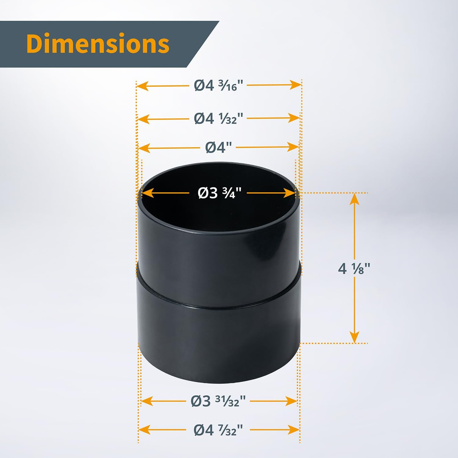 POWERTEC 70125-P2 Dust Port Adapter for 4 Inch Pipe to 4 Inch Dust Collection Hose, Quick Connect Hose Coupler Fitting for Workshop Dust Collection Fittings, 2 Pack image number 6
