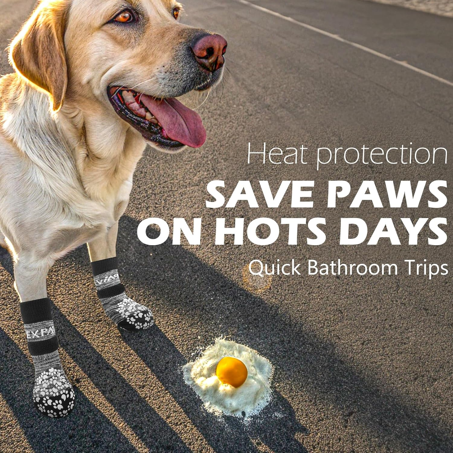 EXPAWLORER Anti-Slip Dog Socks-Double Sides Grips Traction Control on Hardwood Floor,Dog Boots for Winter,Dog Shoes for Cold Pavement,Paw Protector,Prevents Licking,For Small Medium Large Senior Dogs image number 2