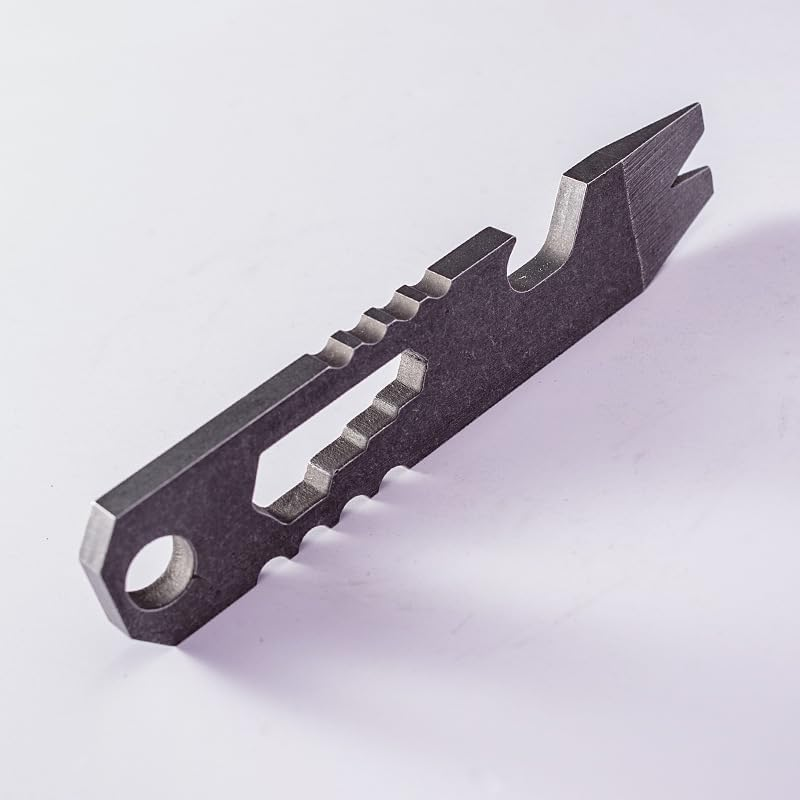 Micro Wrench Multi-Tool, Stainless Steel Construction, for Keychain, Auto, Camping, Hardwarepry Bar Titanium Bottle Opener Keychain Screwdriver image number 1
