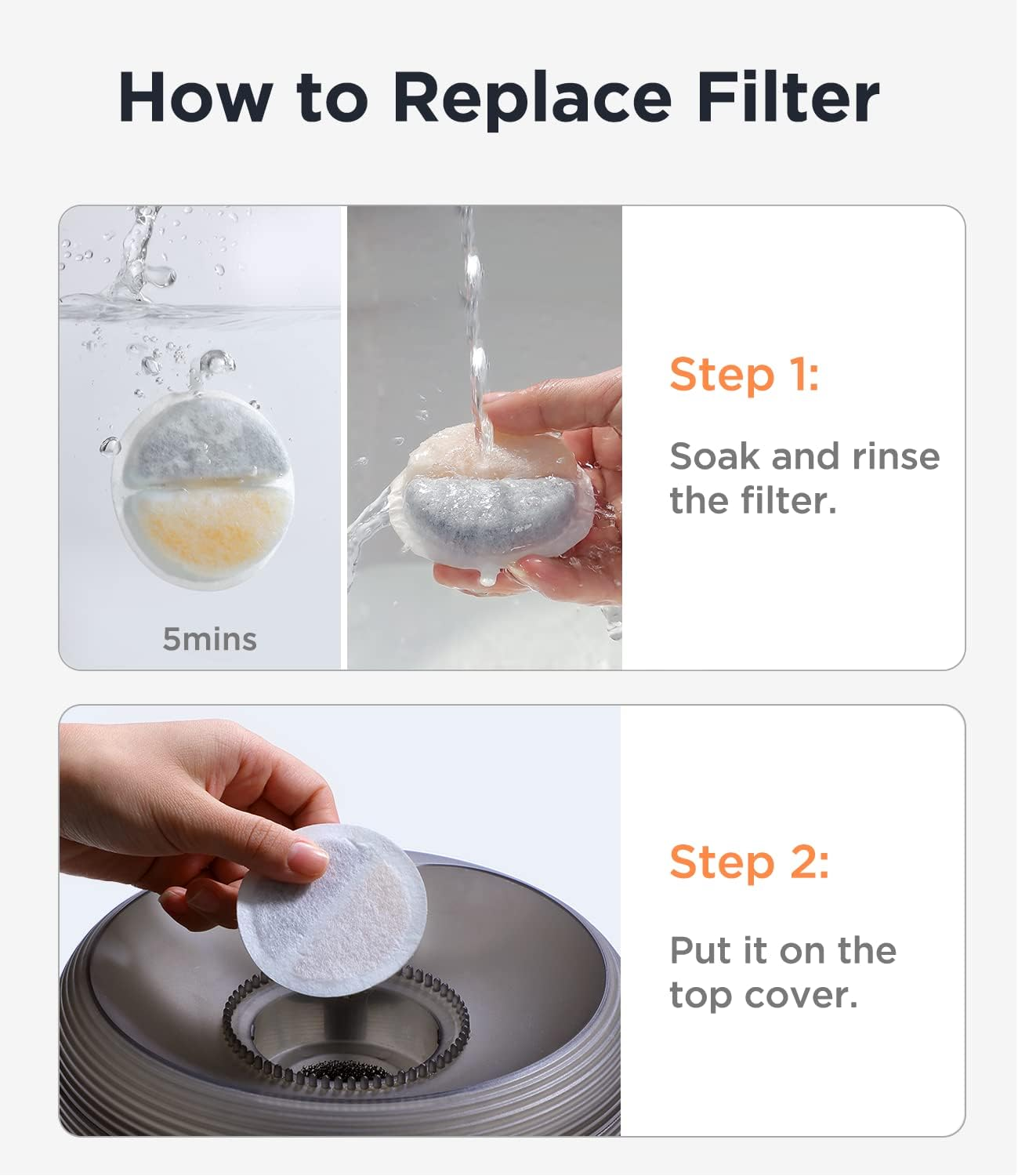 FEELNEEDY 6 Pack Cat Fountain Replacement Filter for Pet Water Fountain for 84 FL Oz/2.5 L Cat (F-016B) image number 4