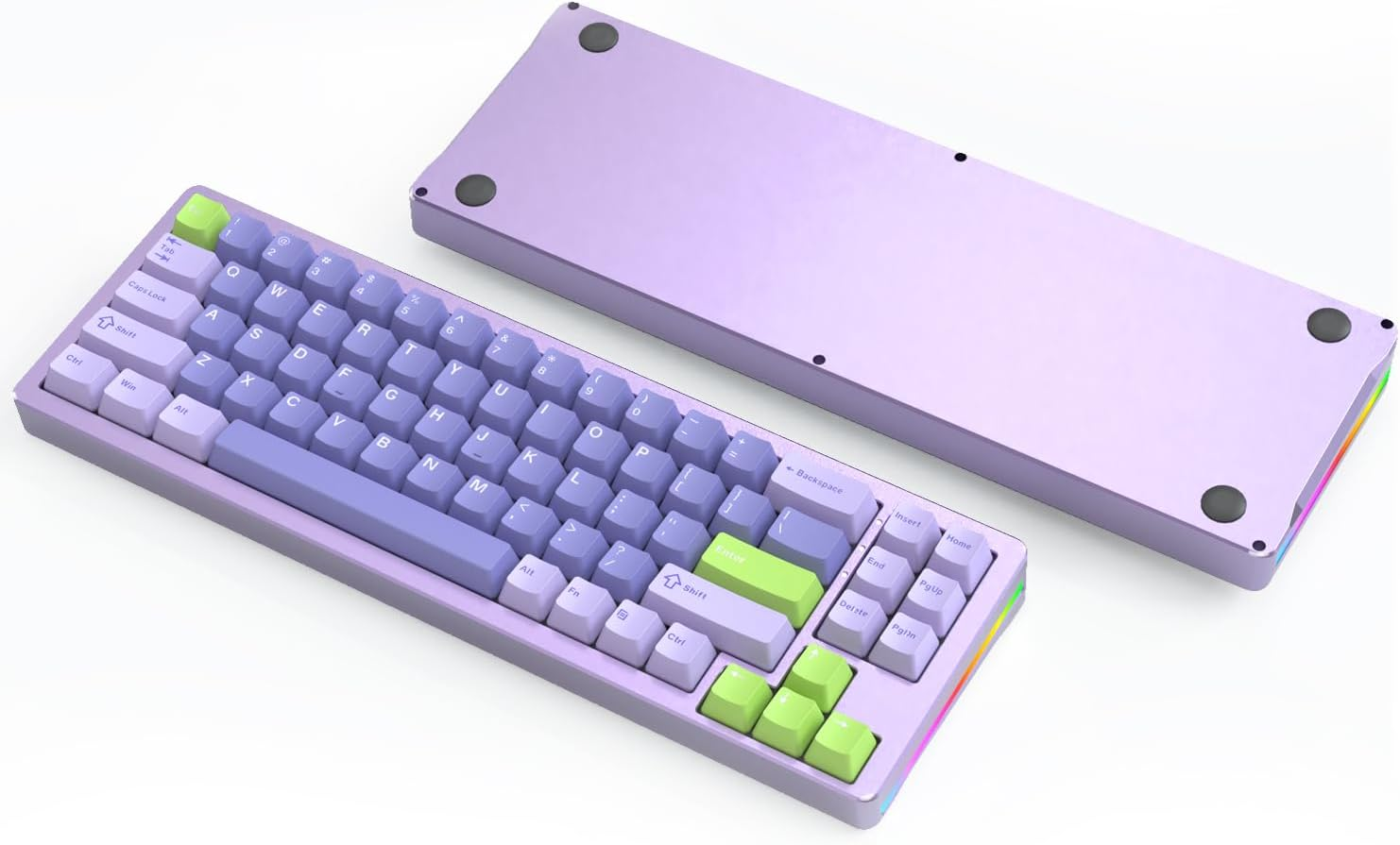 ATTACK SHARK M71 75%TKL Wireless Mechanical Keyboard,Full Aluminum Cnc,Bt5.0/2.4G/Usb-C,Hot-Swap,Rgb LED,NKRO Gaming Keyboard,4600Mah,Pre-Lubed Linear Switch,Custom Gasket Mount for PC Mac/Win(Purple)
