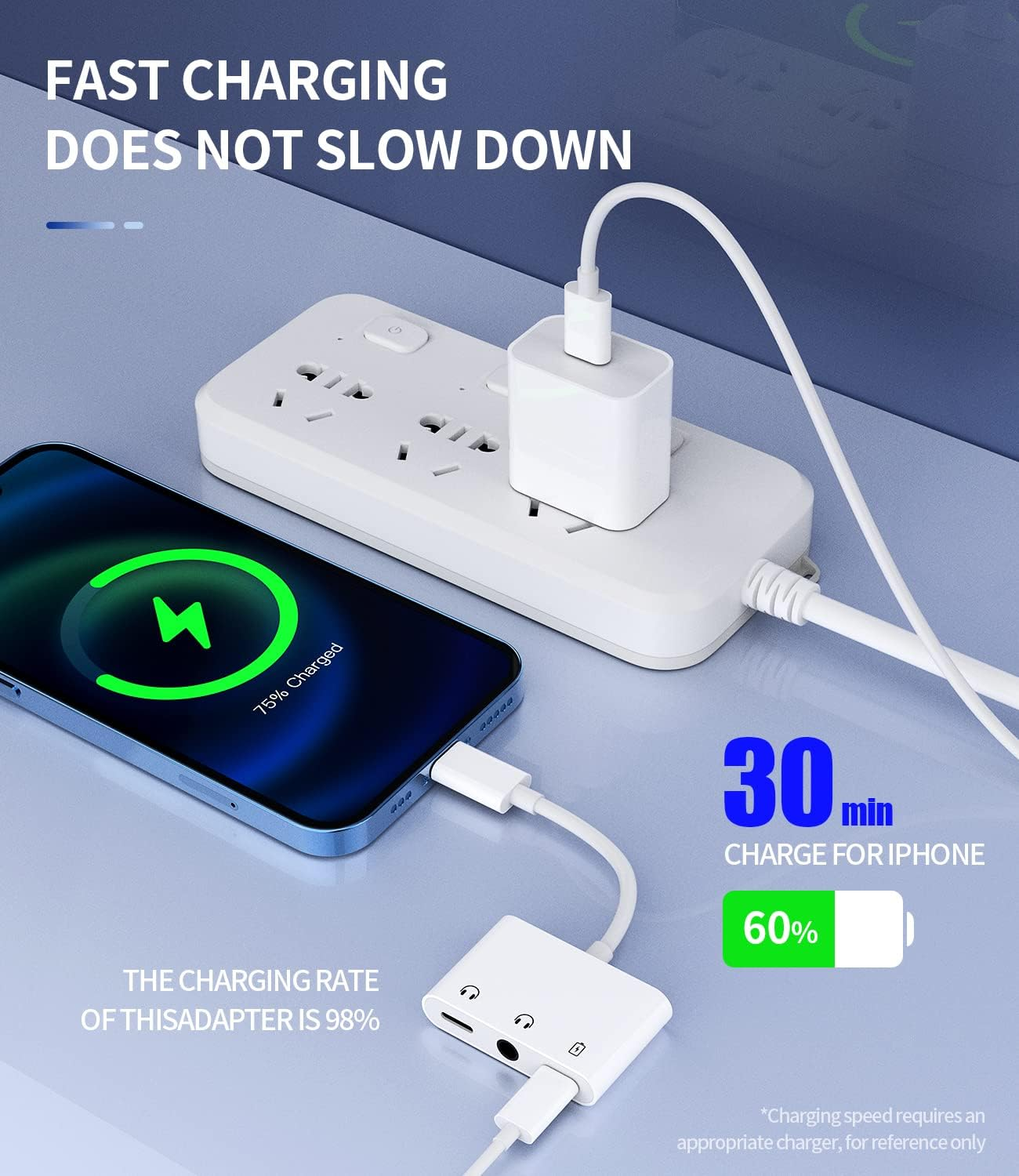 Lightning to 3.5Mm Headphone Adapter(3-In-1)For Iphone 14 13 Pro Max Double Lighting Port Earphone Charger Splitter AUX Audio Jack for Apple for Ipad Charging Cable Earbuds Wired Connector Car Adaptor image number 3