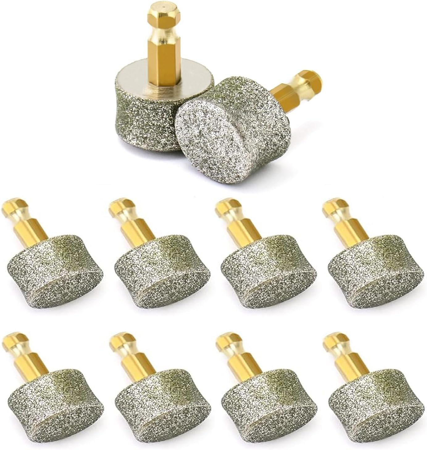Hysgscwd 10Pcs Dog Nail Grinder Replacement Heads, Pet Nail Clippers Diamond Tips Drill Bit, Pet Nail Trimmers Spare Grinding Wheel for Pet Paw Grooming Tool, Cat Claw Nail Trimmer Grinder Rotarytip image number 1