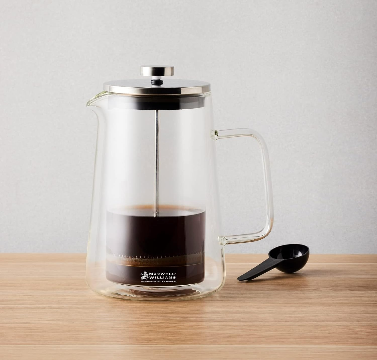 Maxwell & Williams Blend Vienna Double Wall Plunger, Clear, 1 Litre Capacity image number 2
