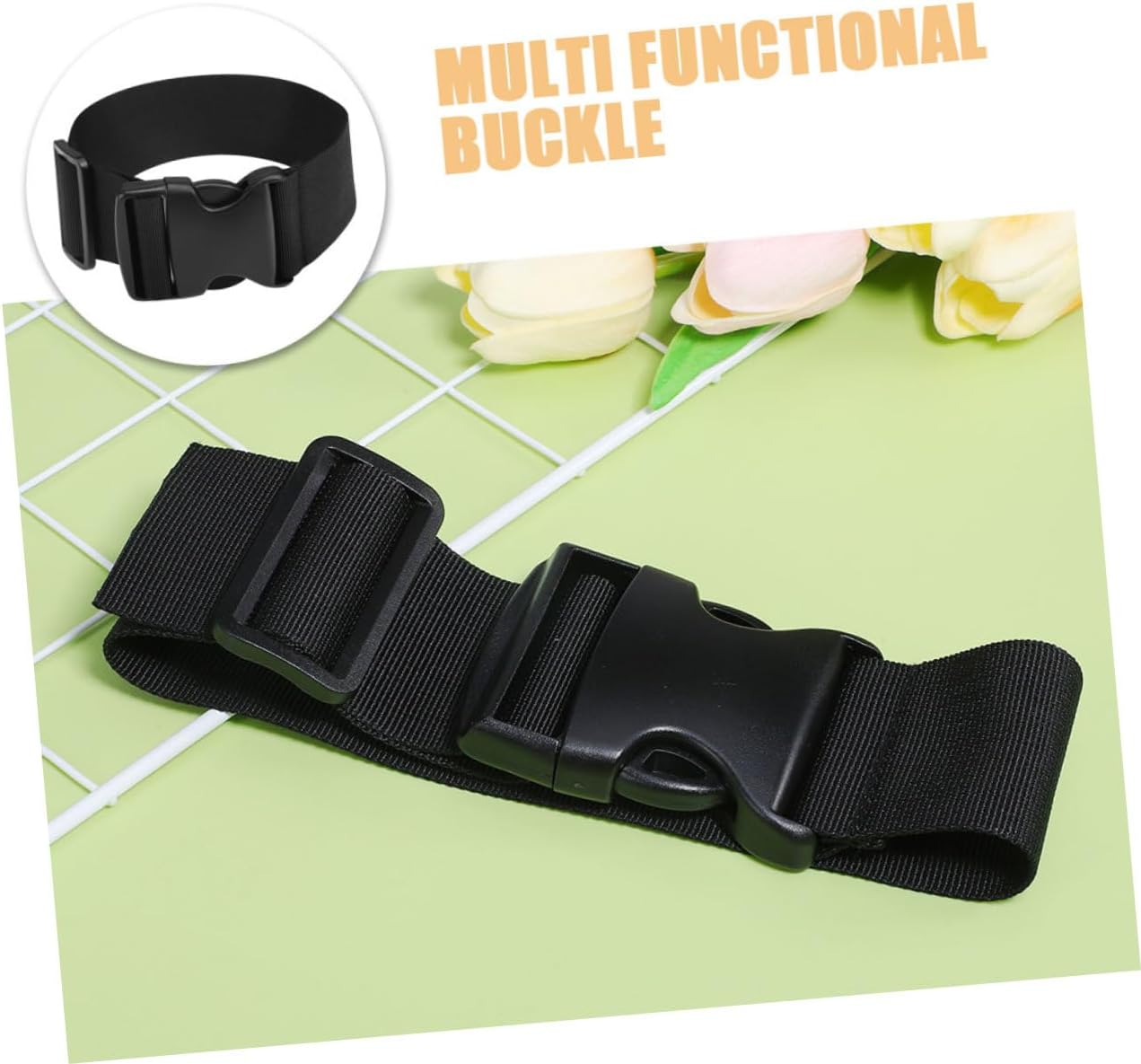 LRXIYODE 2Pcs Adjustable Buckle Straps for Luggage and Backpacks Nylon Binding Bands Lightweight Versatile Packing Straps for Camping Hiking Travel and Outdoor Use image number 5