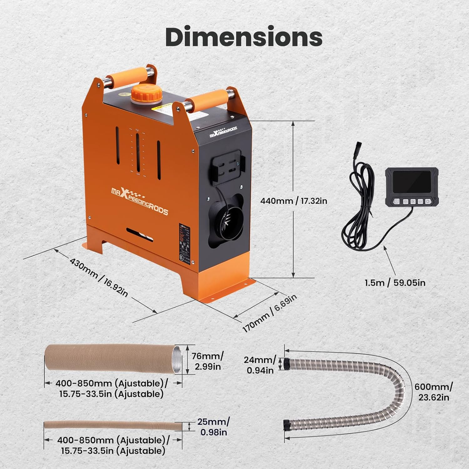 Maxpeedingrods Diesel Heater 5KW 12V, Bluetooth App, All-In-One W/Automatic Altitude Adjustment Control Air Heater for Campers Camping RV Boat Trailer Van Greenhouse image number 3