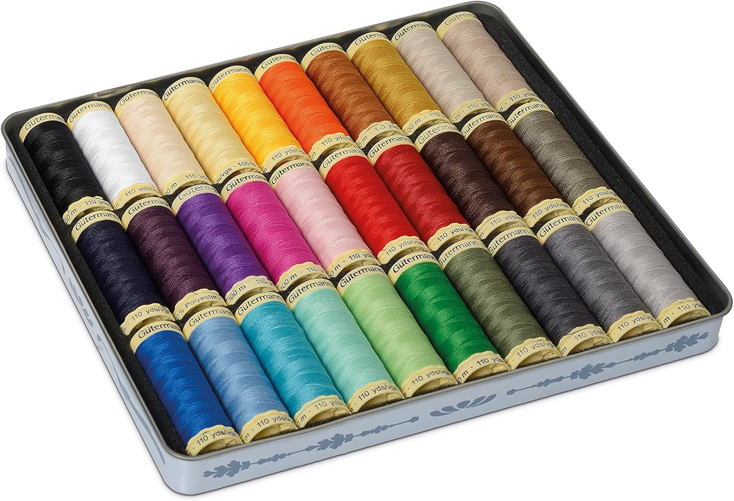 GUTERMANN Nostalgic Box Sew-All Thread 100MT 30 SPOOLS Assorted Colours 1930