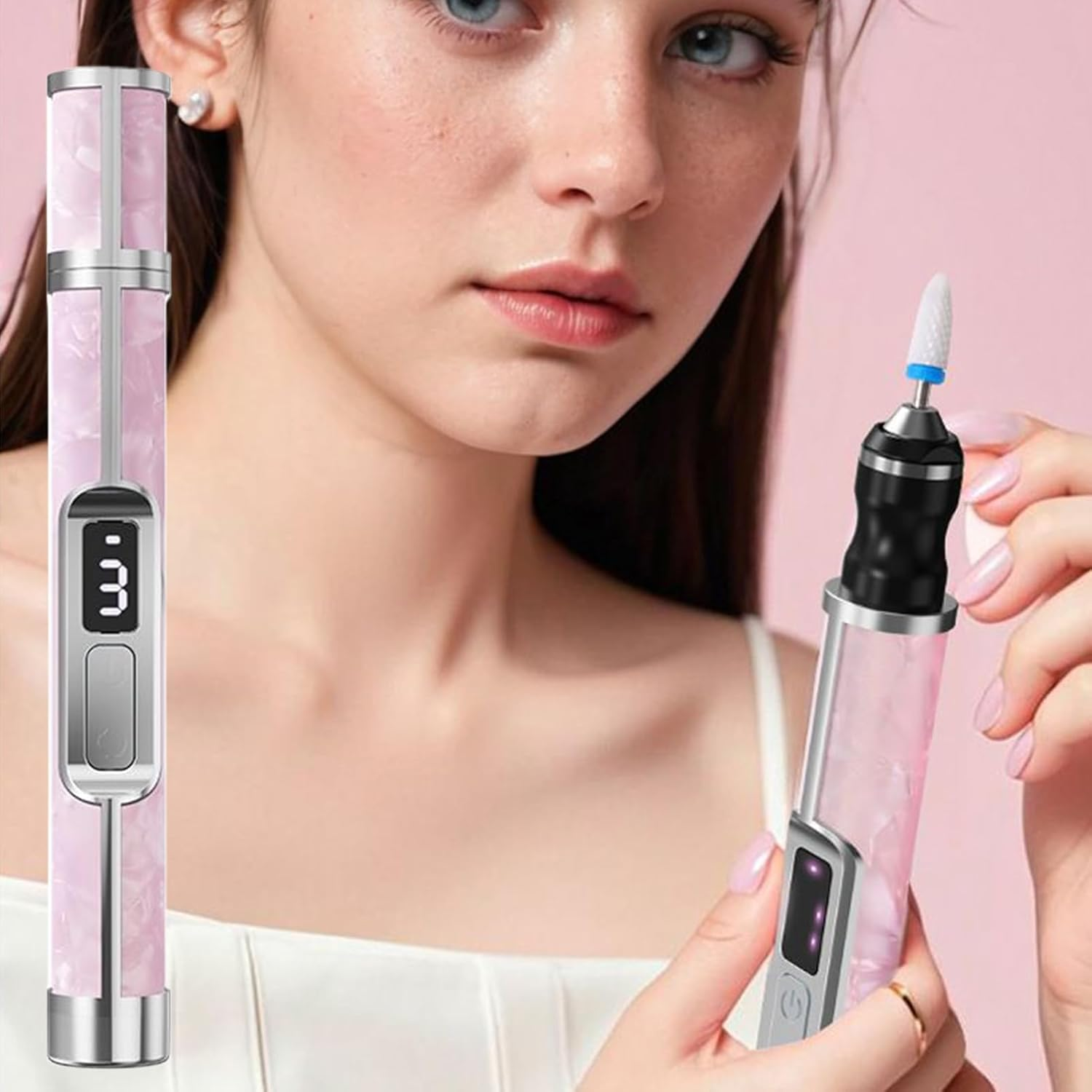 Rrlihjgu Electric Nail File - 3 Speeds Fingernail Grinding Tool,Portable Thick Toenail Fingernail Grinder for Women Girls Men Travel Outdoor Home Foot Callus Removal - Purple image number 6