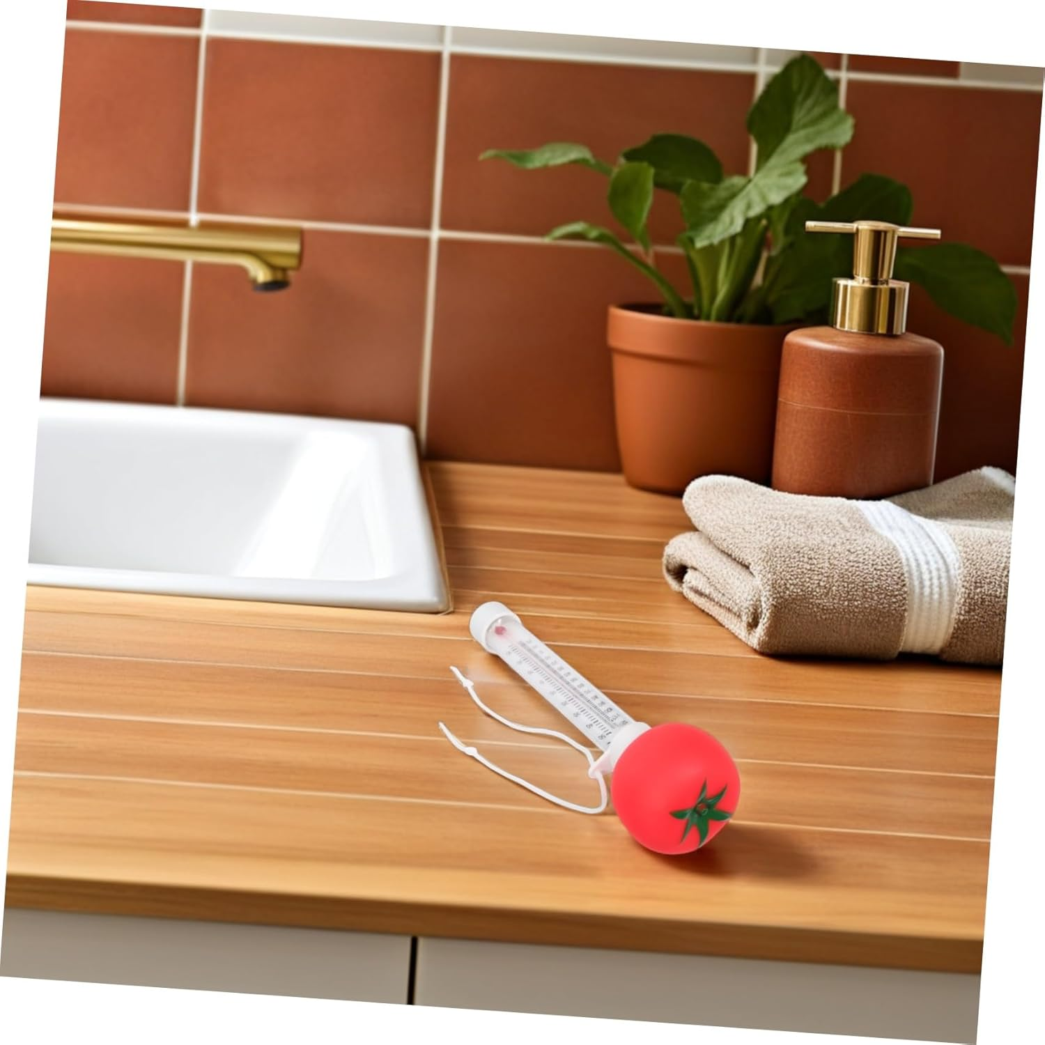 Gatuida Floating Pool Thermometer for Tomato Shape Water Temperature Gauge for Indoor Outdoor Pools Spas Hot Tubs Baths Floating Design for Easy Reading
