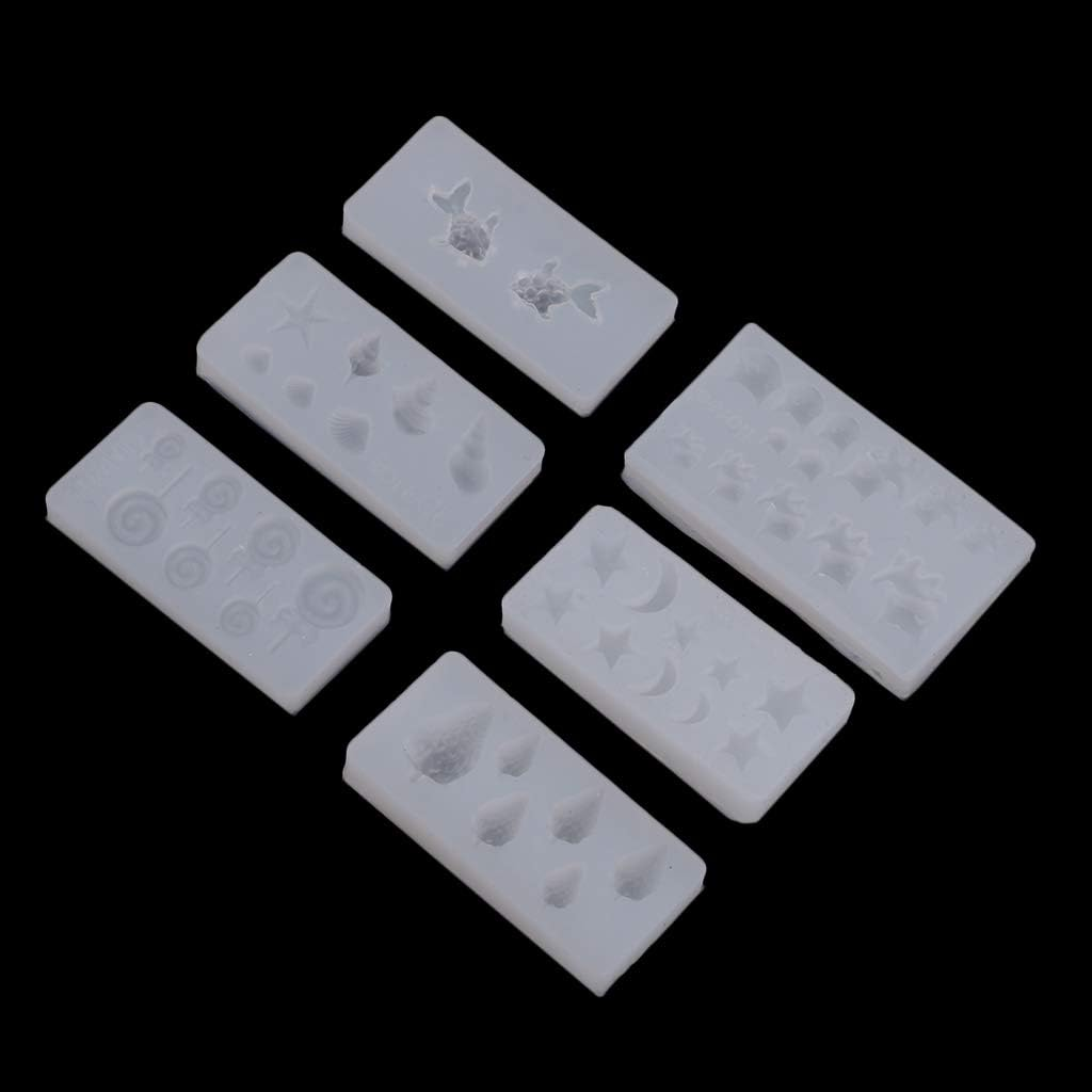 Lovoski 6X Nail Art Mold Silicone Mould Mini DIY Earring Ear Studs Manicure Tool 3D