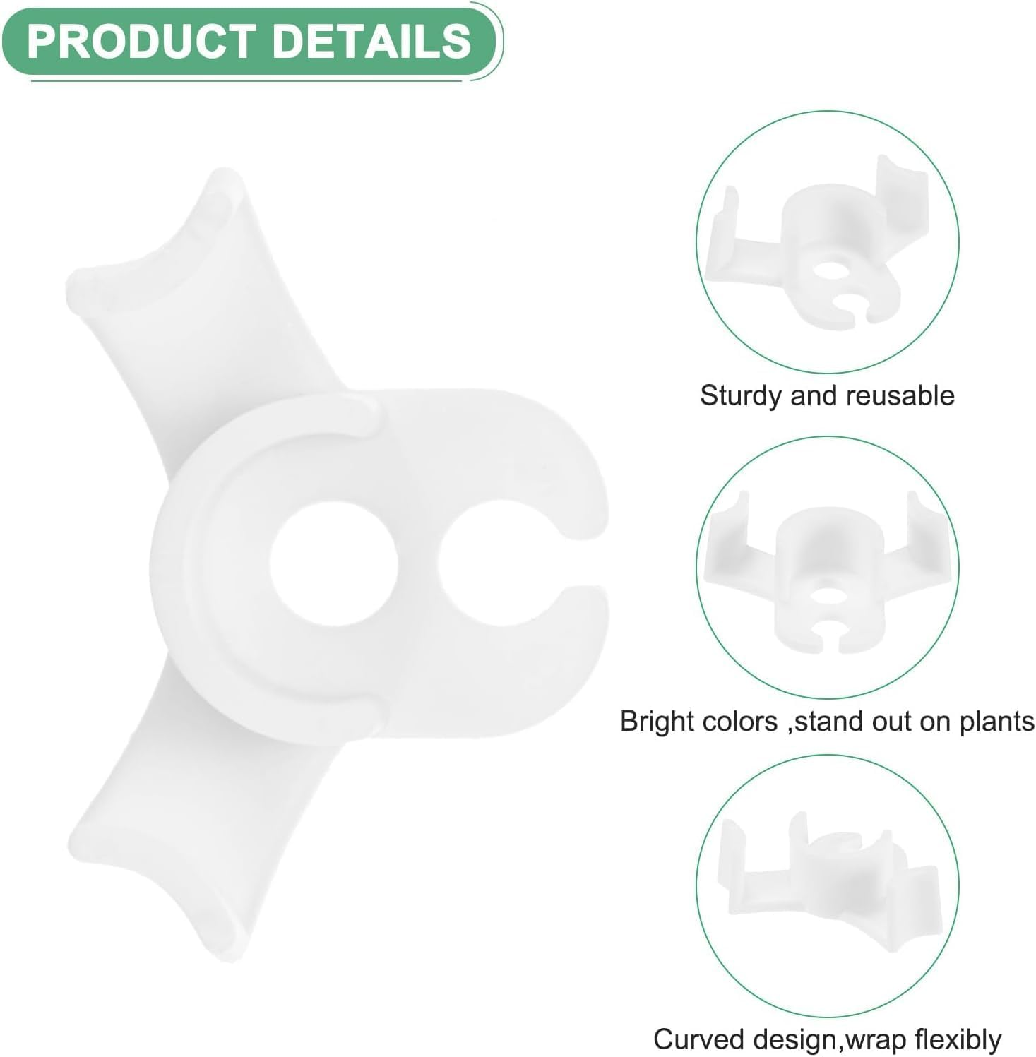 Plant Training Clips 90 Degrees Stem Trainer Clips, 40 Pieces Plants Bud Bender,Low-Stress Plants Training Clip,90&deg; Planting Stem Bender Low Stress Planting Branch Trainer Clips for Flower, White image number 3