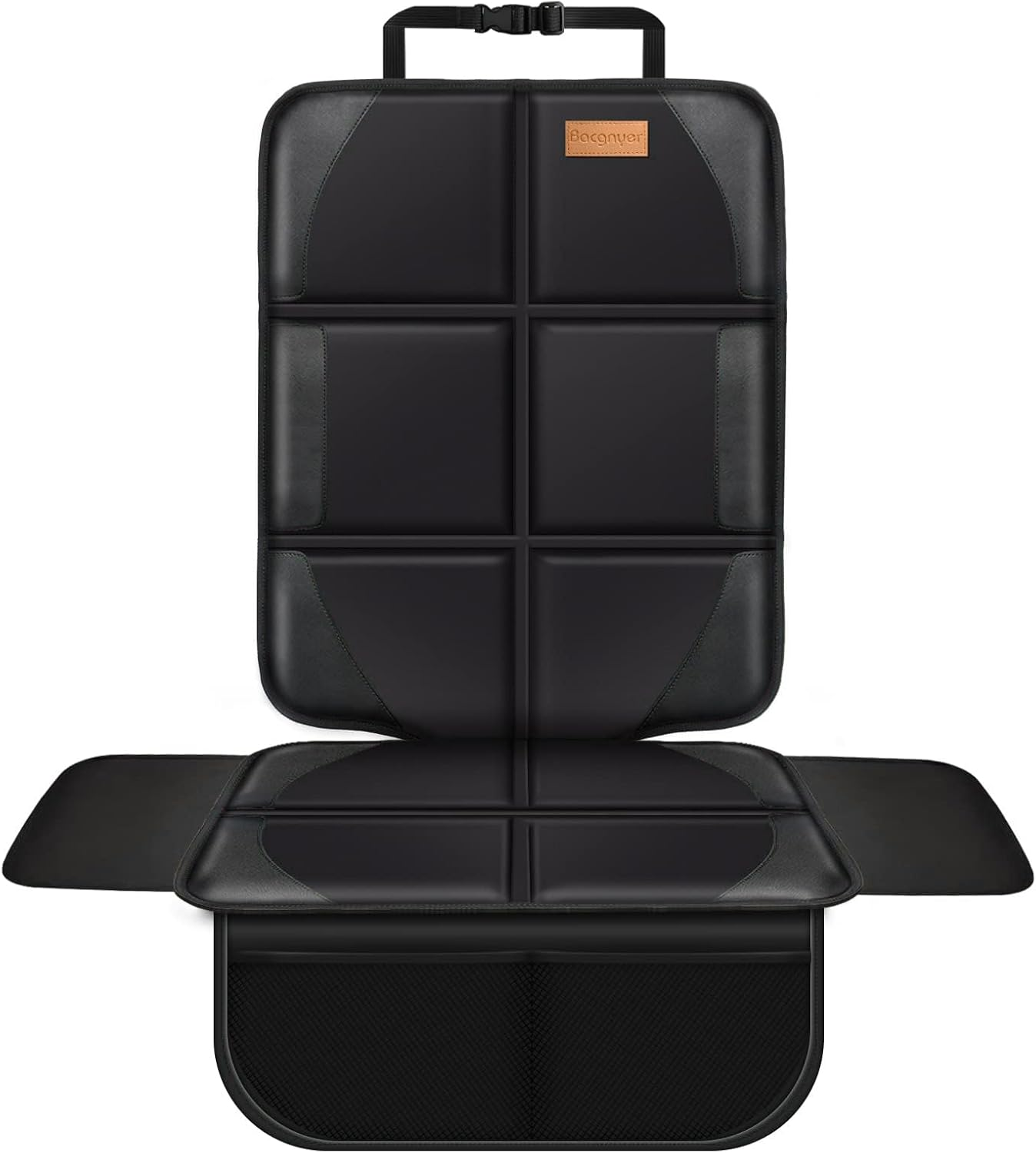 Car Seat Protector, 2 Pack, Thickest Padded 600D Fabric Padding, Waterproof, Durable, anti Slip Backing, Child Seat Protection, Suitable for Babies, Toddlers, Children（Black 2）