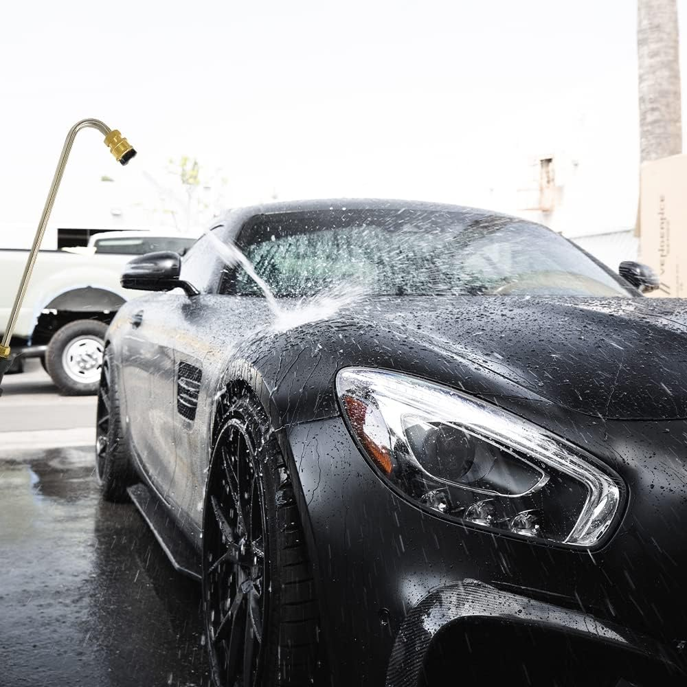 Gutter Cleaning Tools for Karcher K2 K3 K4 K5 K6 K7, Pressure Washer Extension Wand Gutter Cleaner Lance with 5 Pcs Spray Nozzles for Pressure Washer Water Broom Undercarriage Cleaner (U) - Green,White,Yellow image number 2