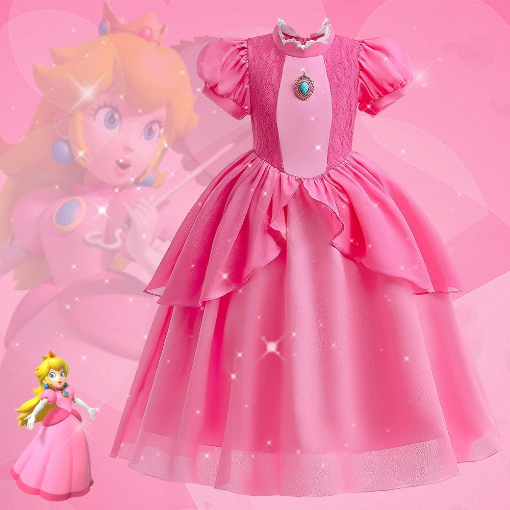 AUTOWT Princess Costume for Girls, Toddler Princess Cosplay Dress Up, Halloween Cosplay Costume for Christmas Birthday Party Gown, Aged 3-8(120) image number 3