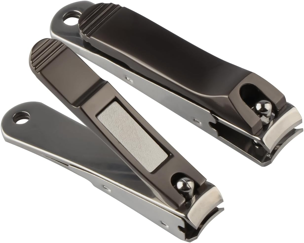 YUENTOEN Nail Clippers, 2 Pack Stainless Steel Sharp Fingernail Clipper and Toenail Clippers, Nail Cutters for Men and Women image number 1