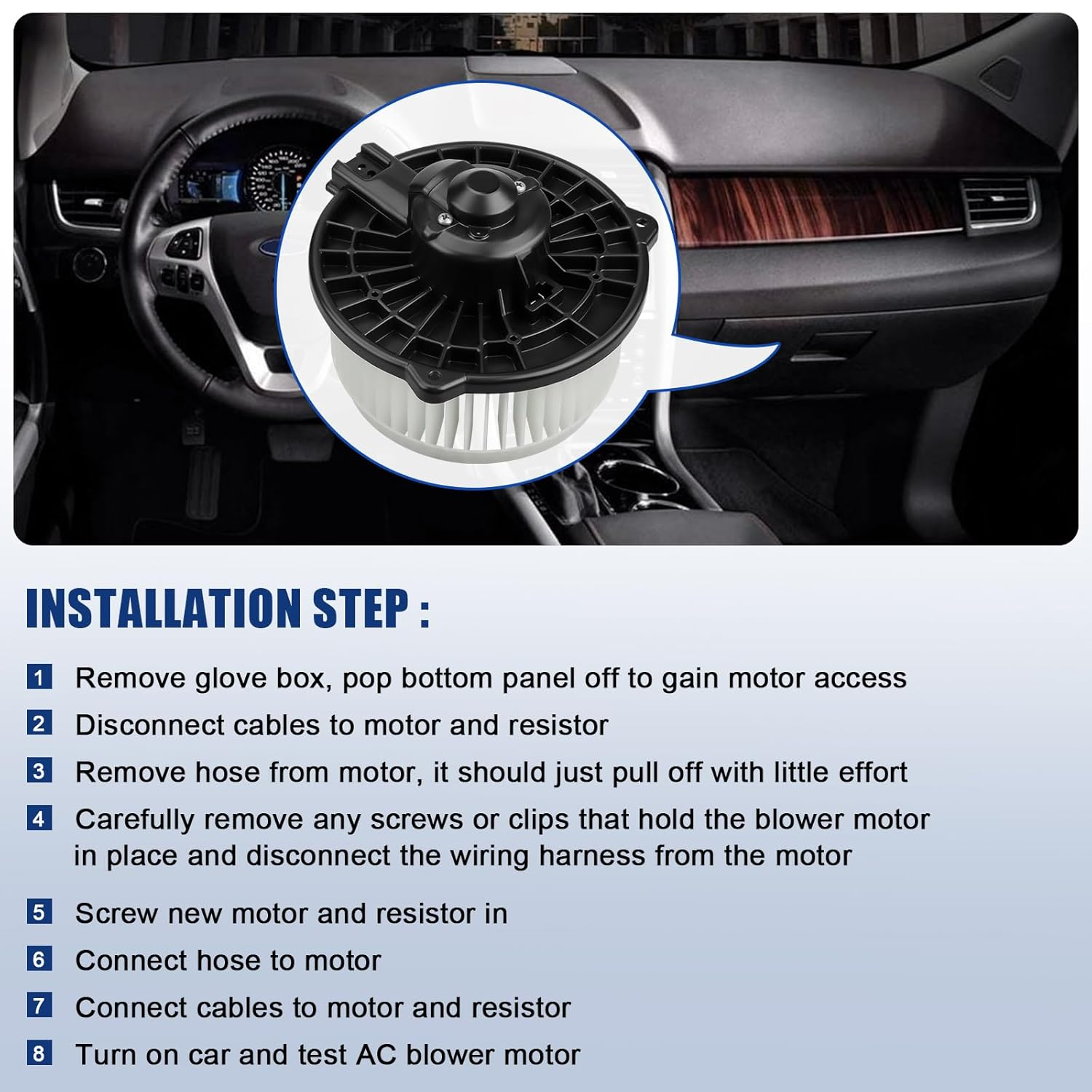 A-NAFTULY AC Blower Motor with Fan Replacement Fits for 2001-2005 Honda Civic, 2002-2006 Honda CRV, 2003-2011 Honda Element, 2001-2005 Acura EL, HVAC Plastic Heater Blower Motor, 700005, 79310S5DA01 image number 3