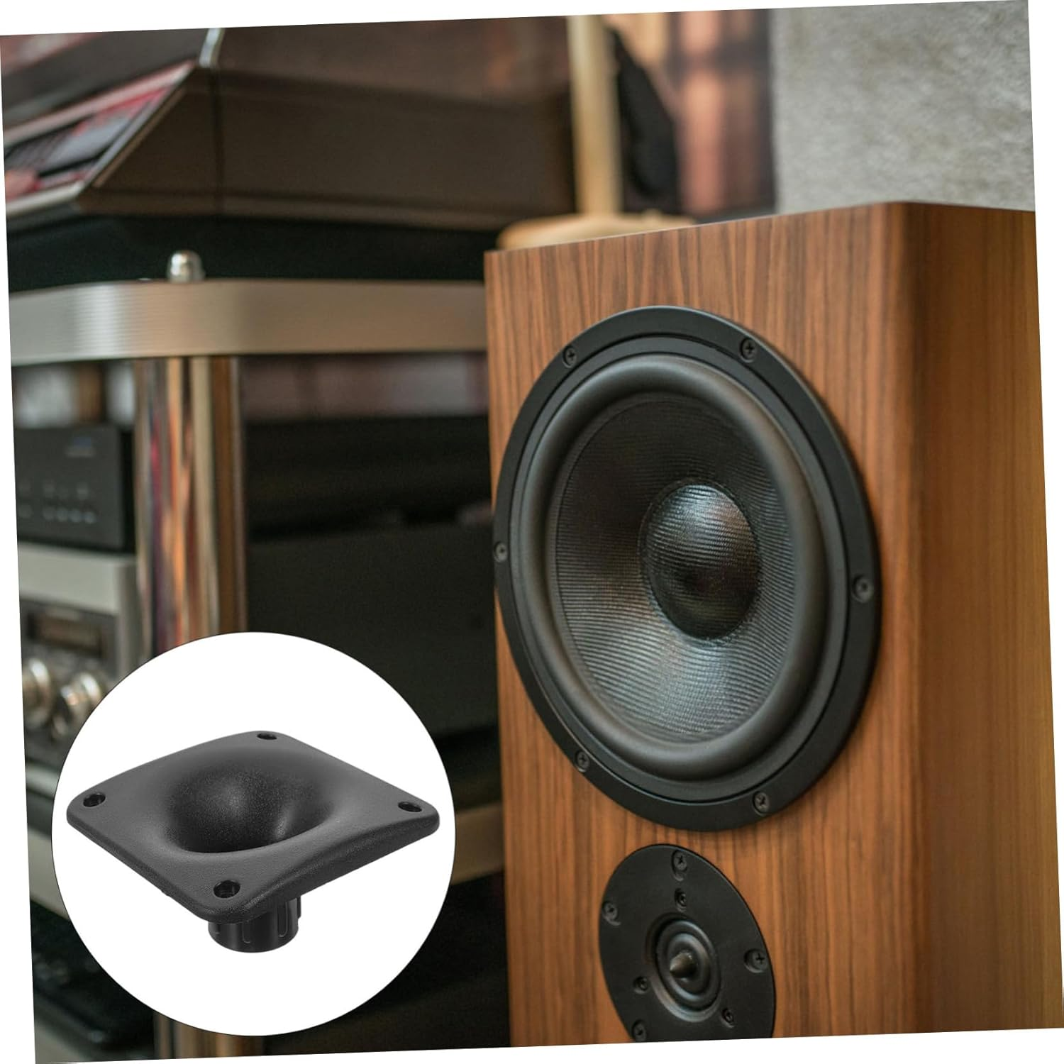 Parliky 120X120Mm Black Horn Tweeter Speaker Audio Loudspeaker for Stage Performance Outdoor Portable Horn Speaker with Screwed Mount Professional Performance Audio Accessory image number 4